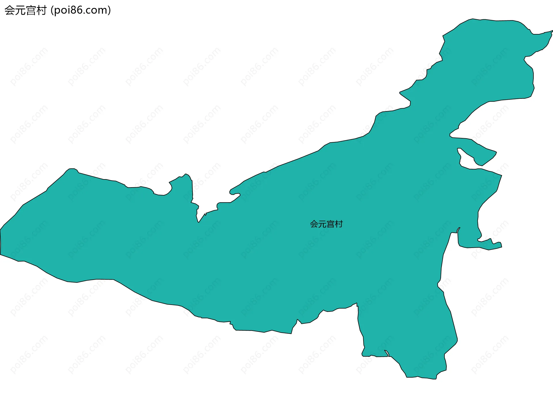会元宫村边界地图