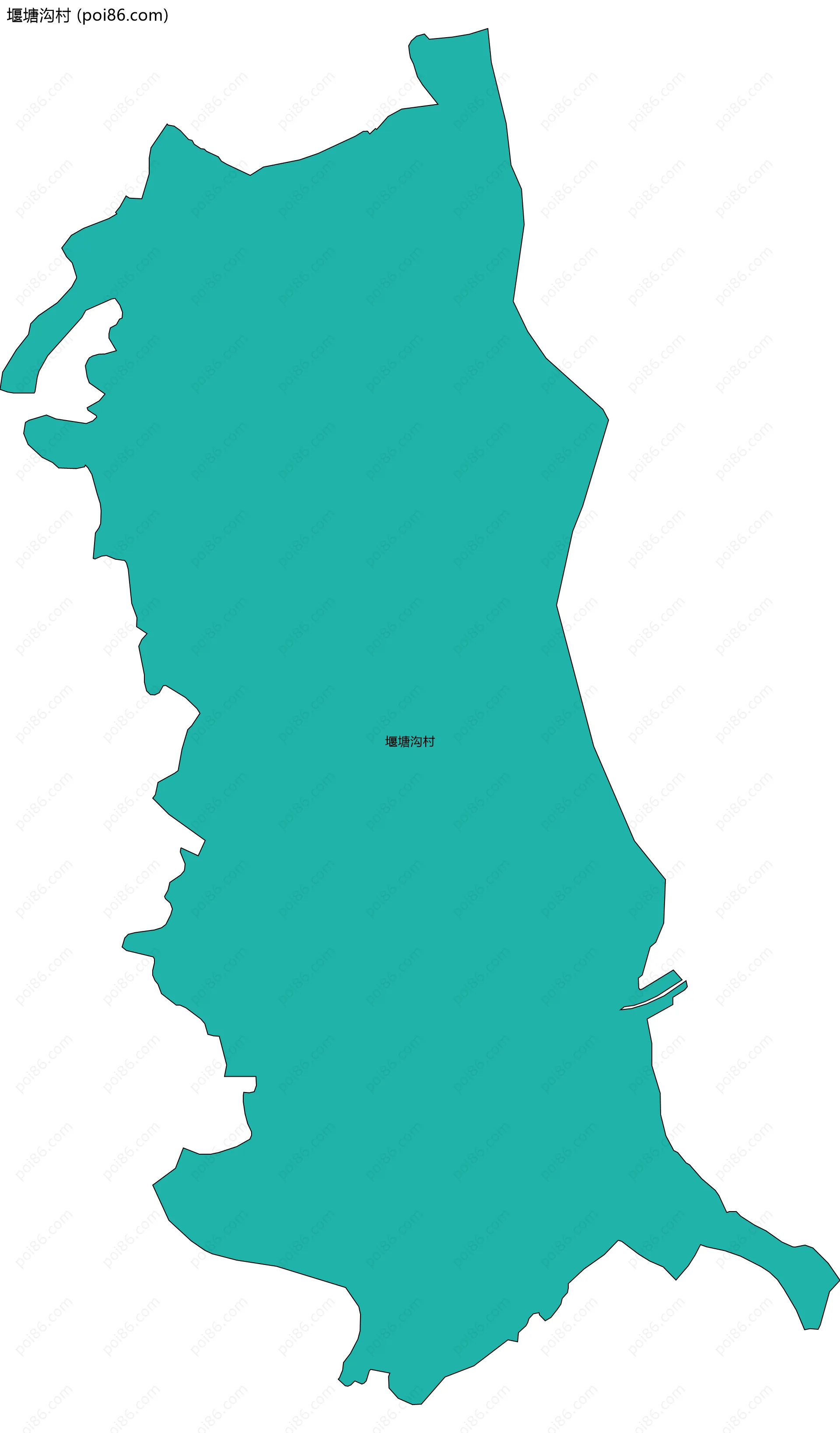 堰塘沟村边界地图