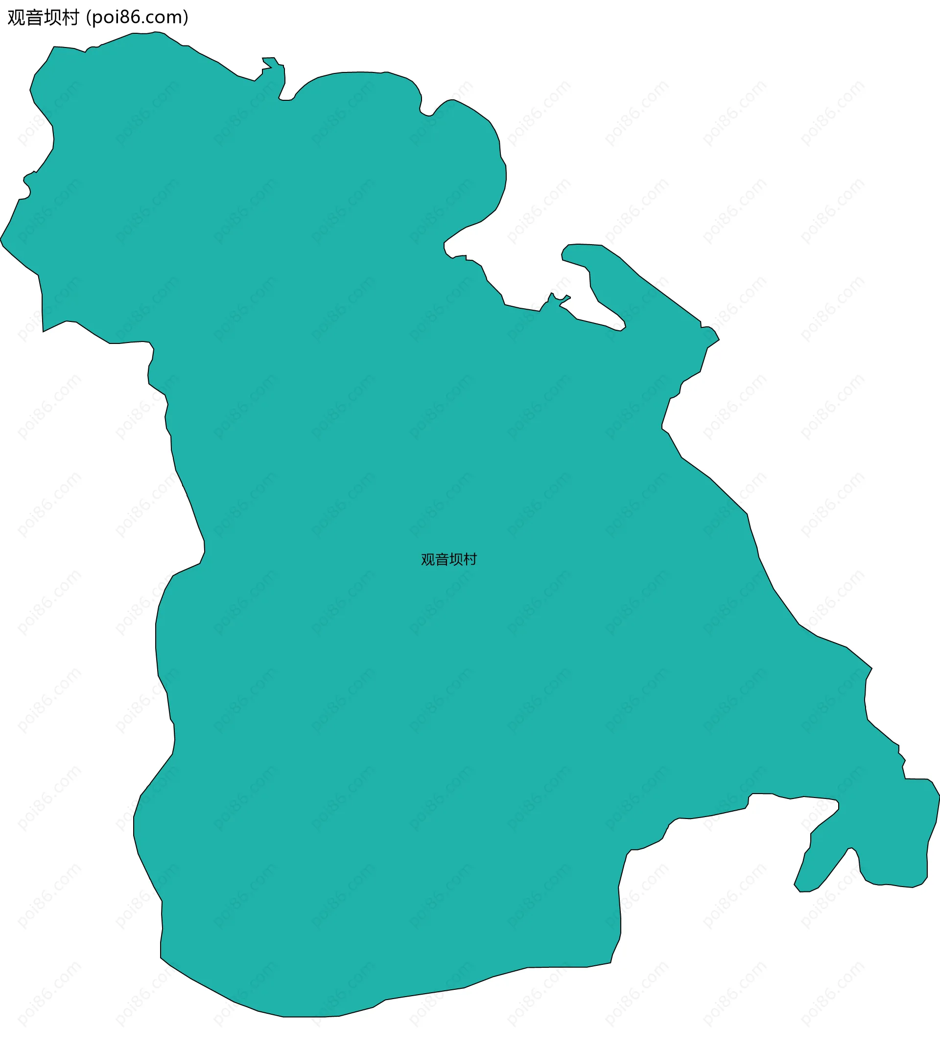 观音坝村边界地图