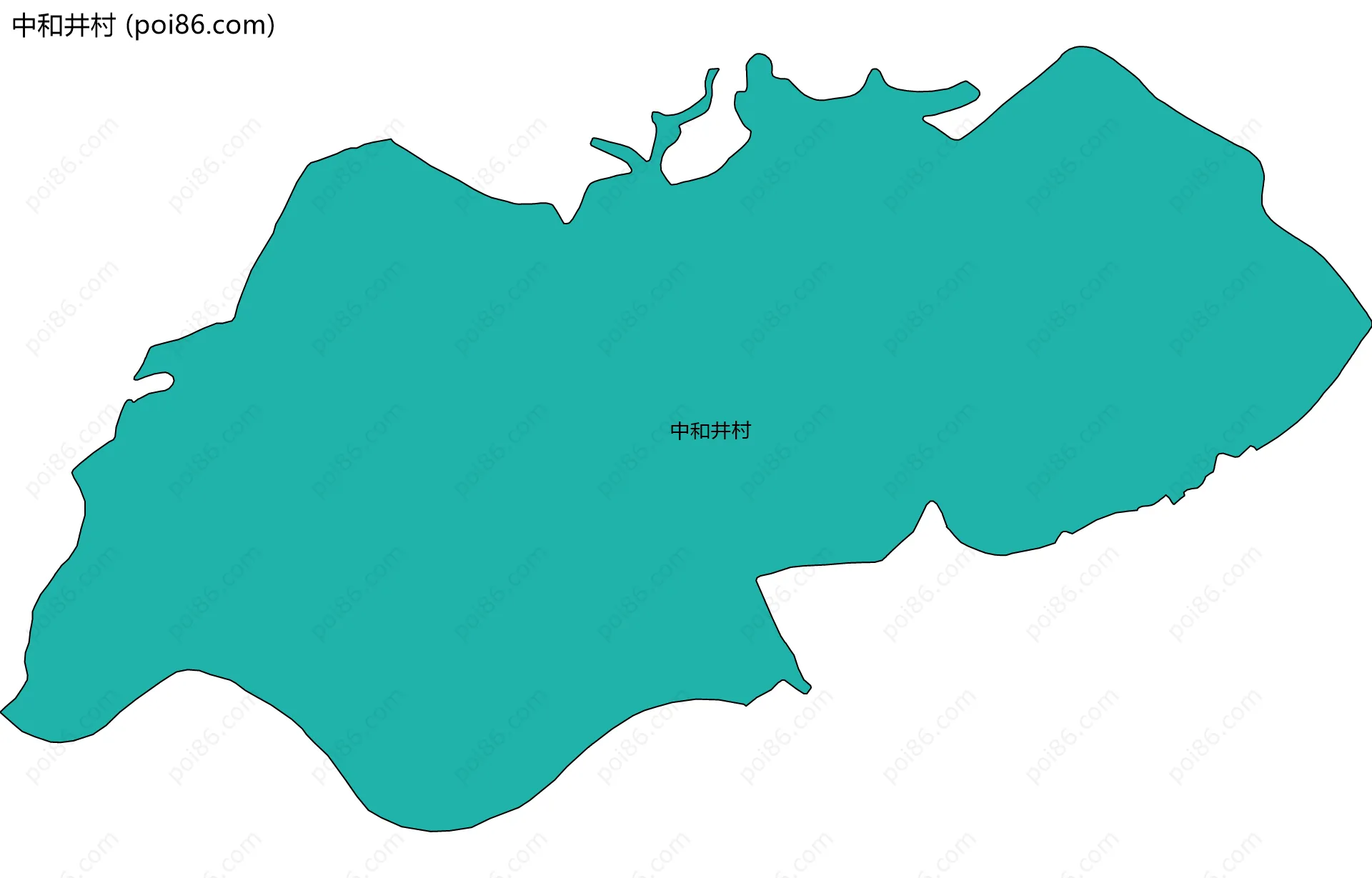 中和井村边界地图