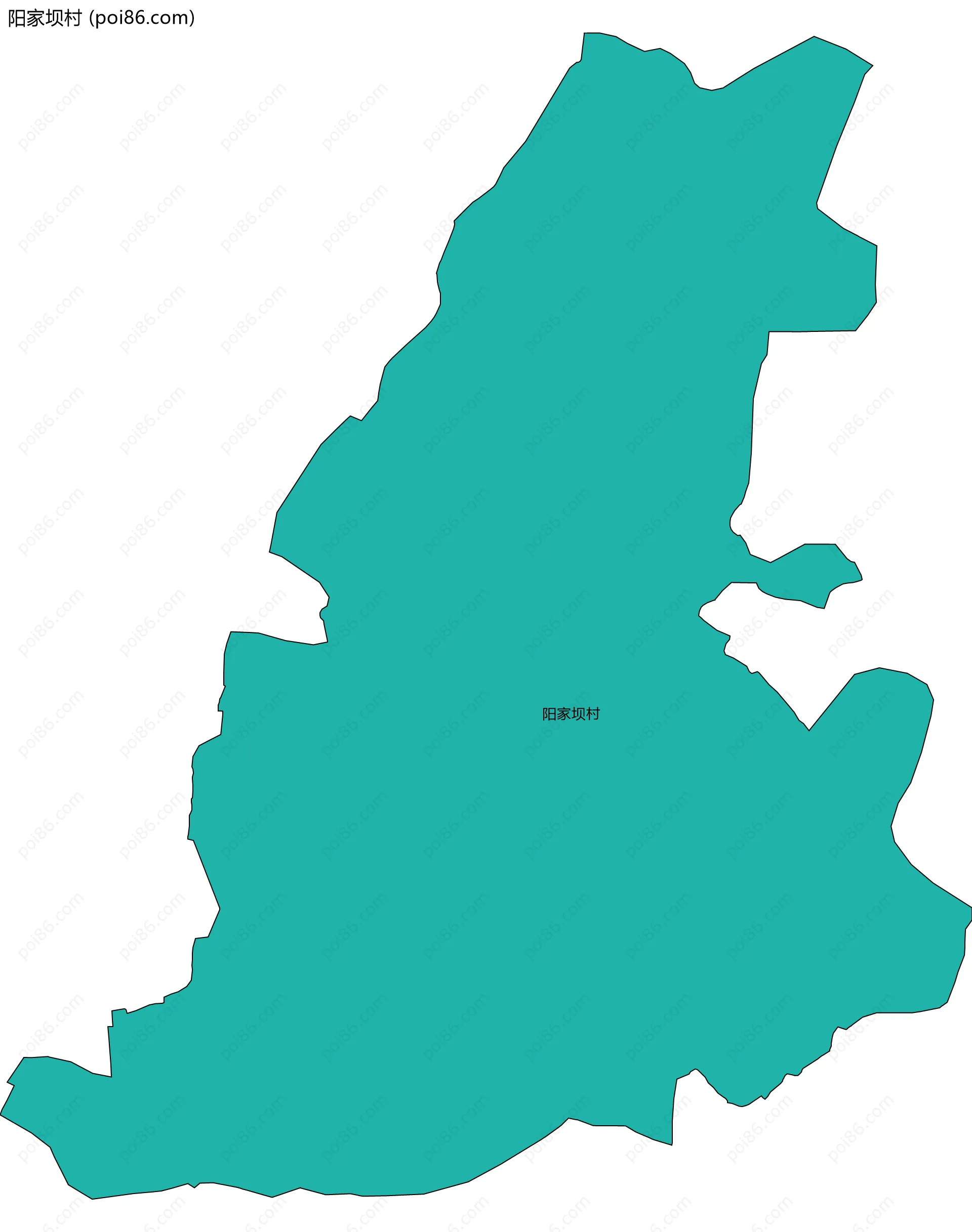 阳家坝村边界地图