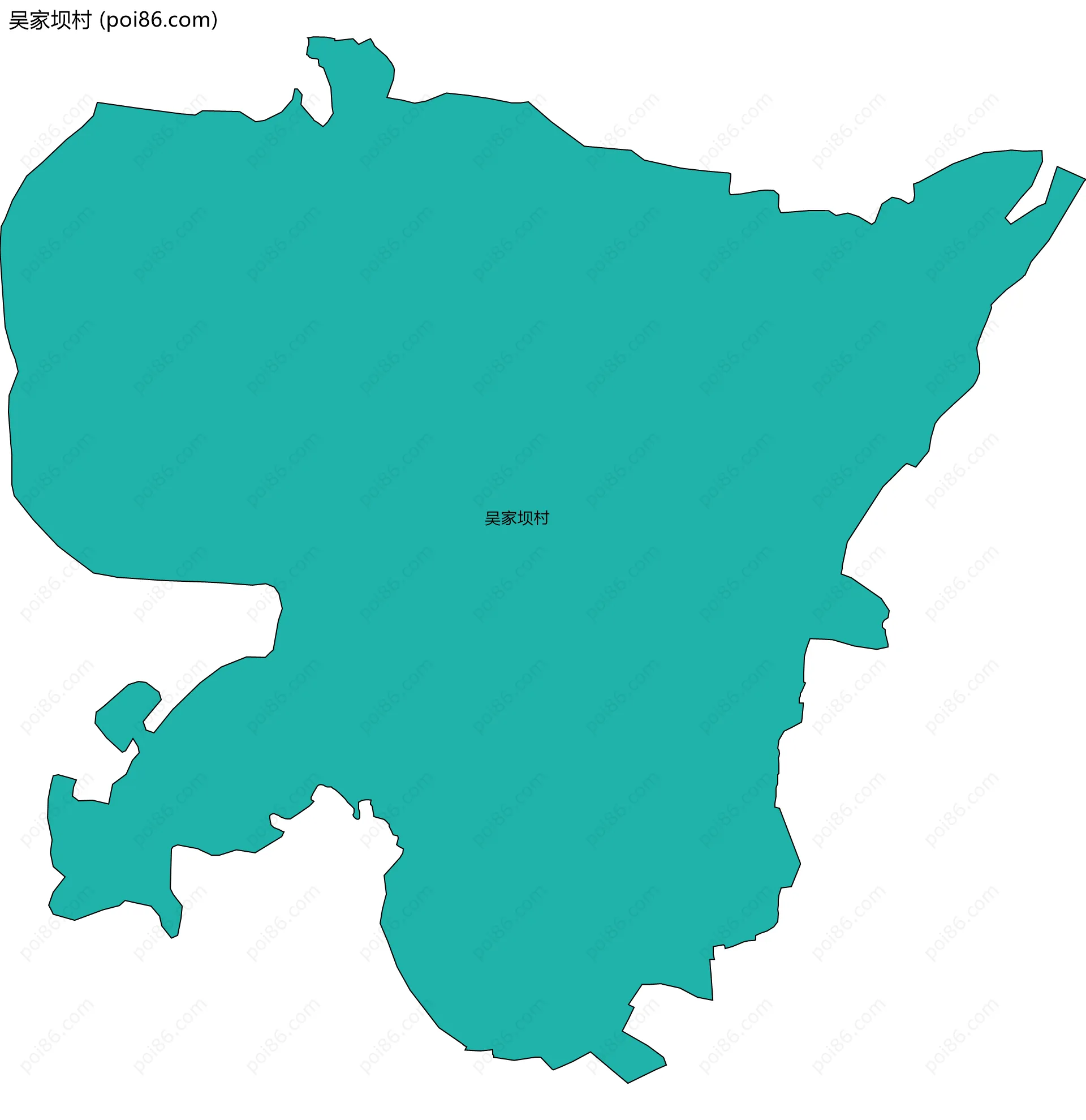 吴家坝村边界地图
