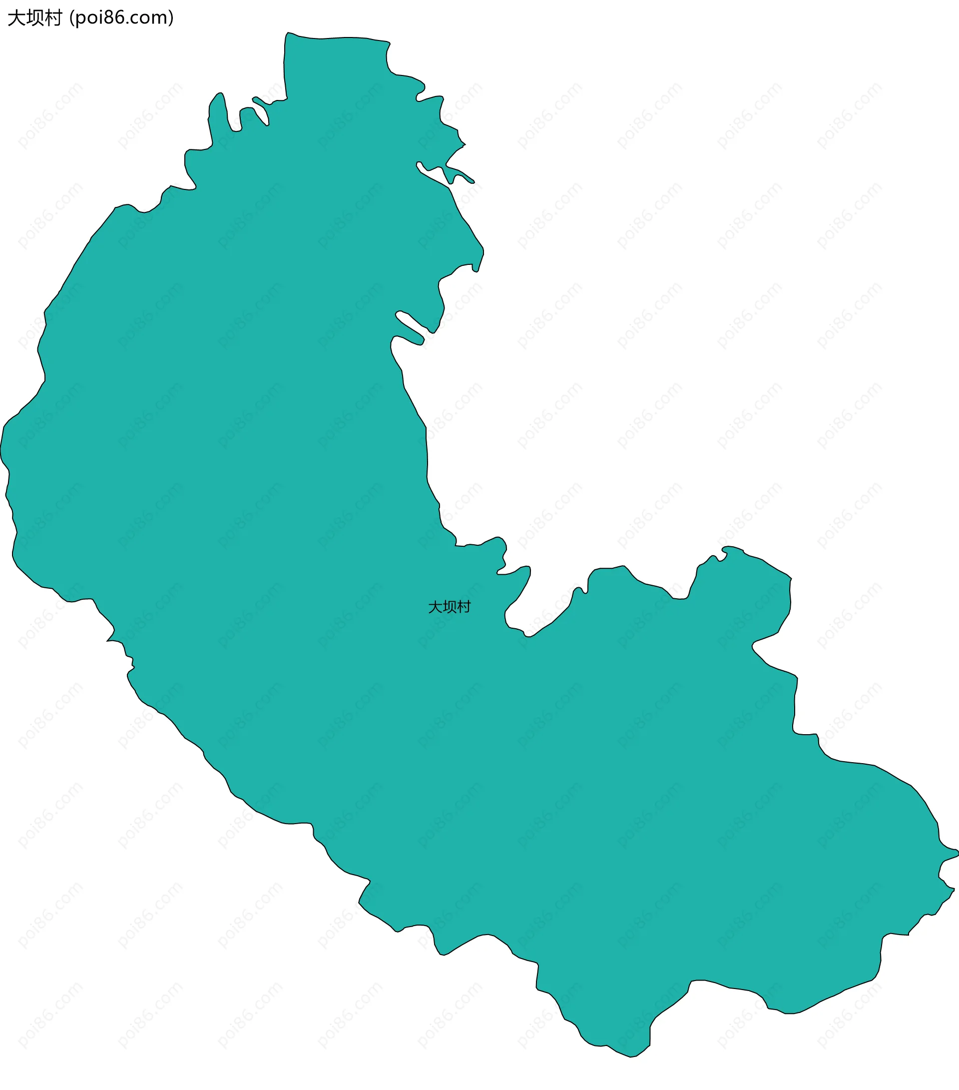 大坝村边界地图