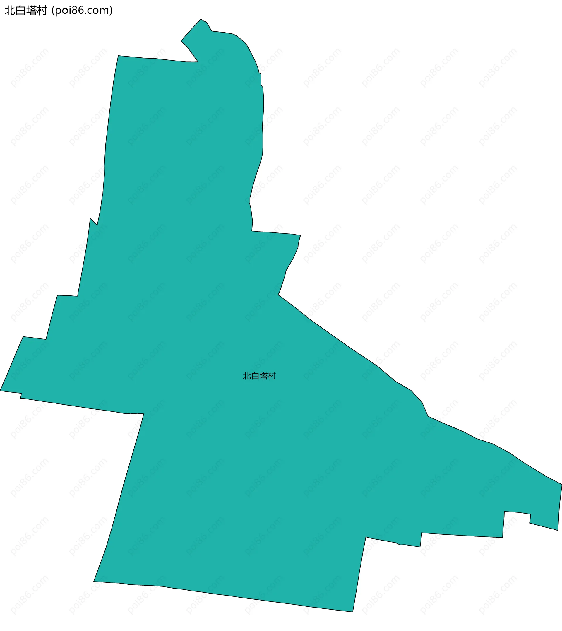 北白塔村边界地图