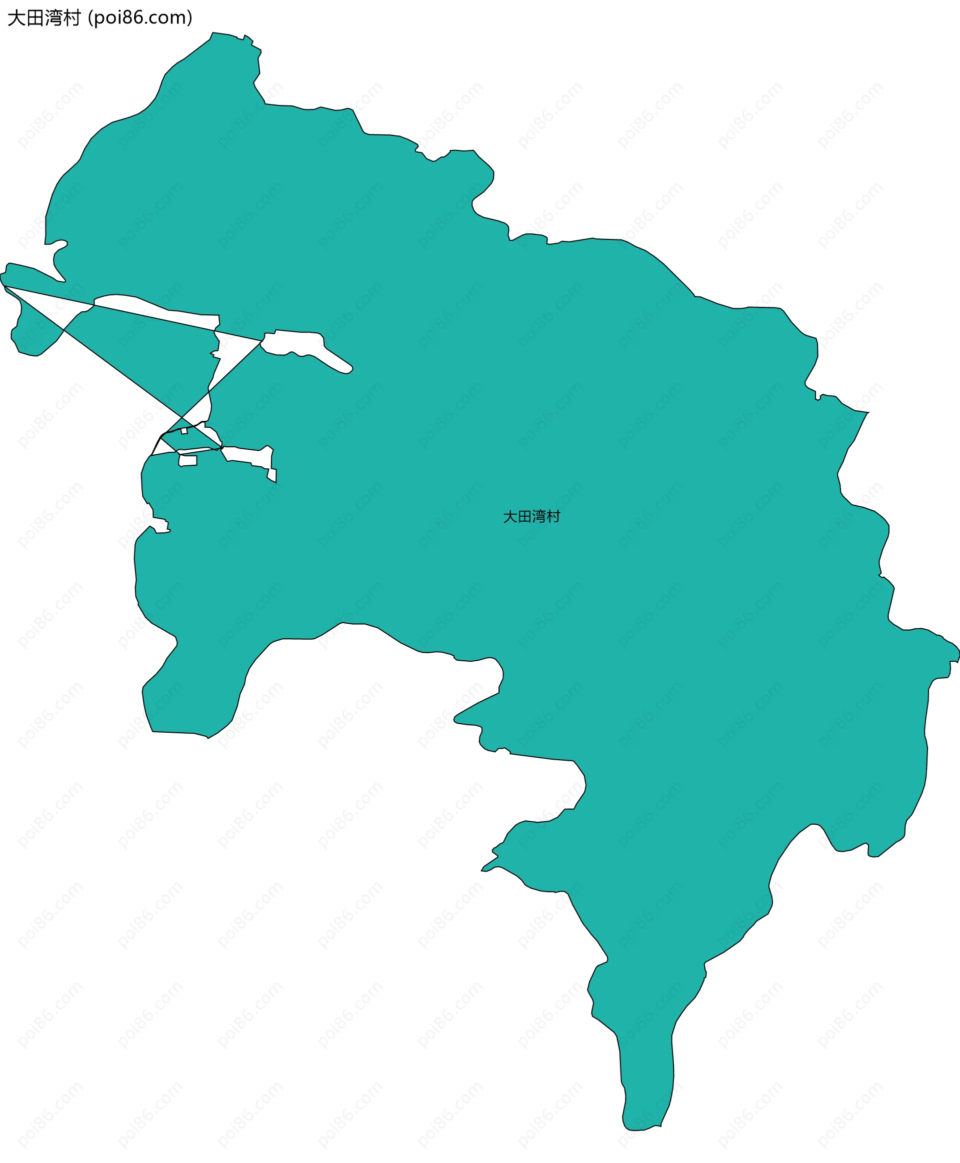 大田湾村边界地图