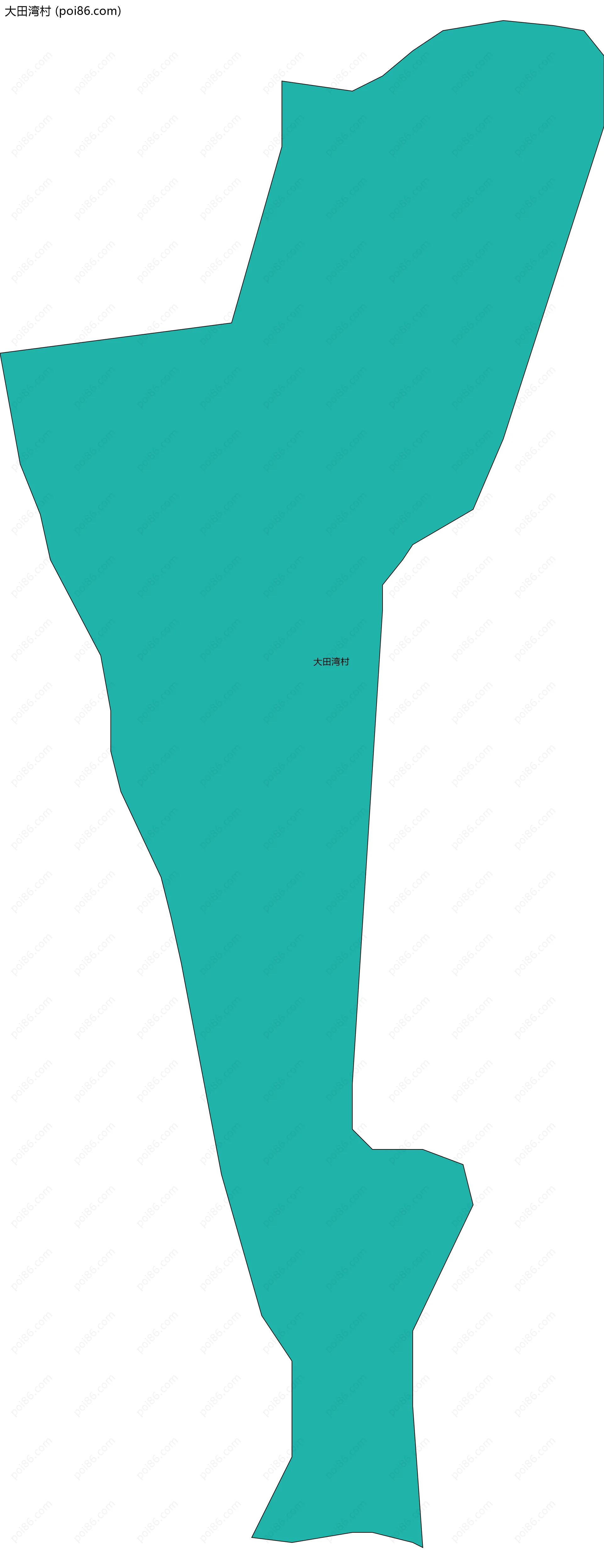 大田湾村边界地图