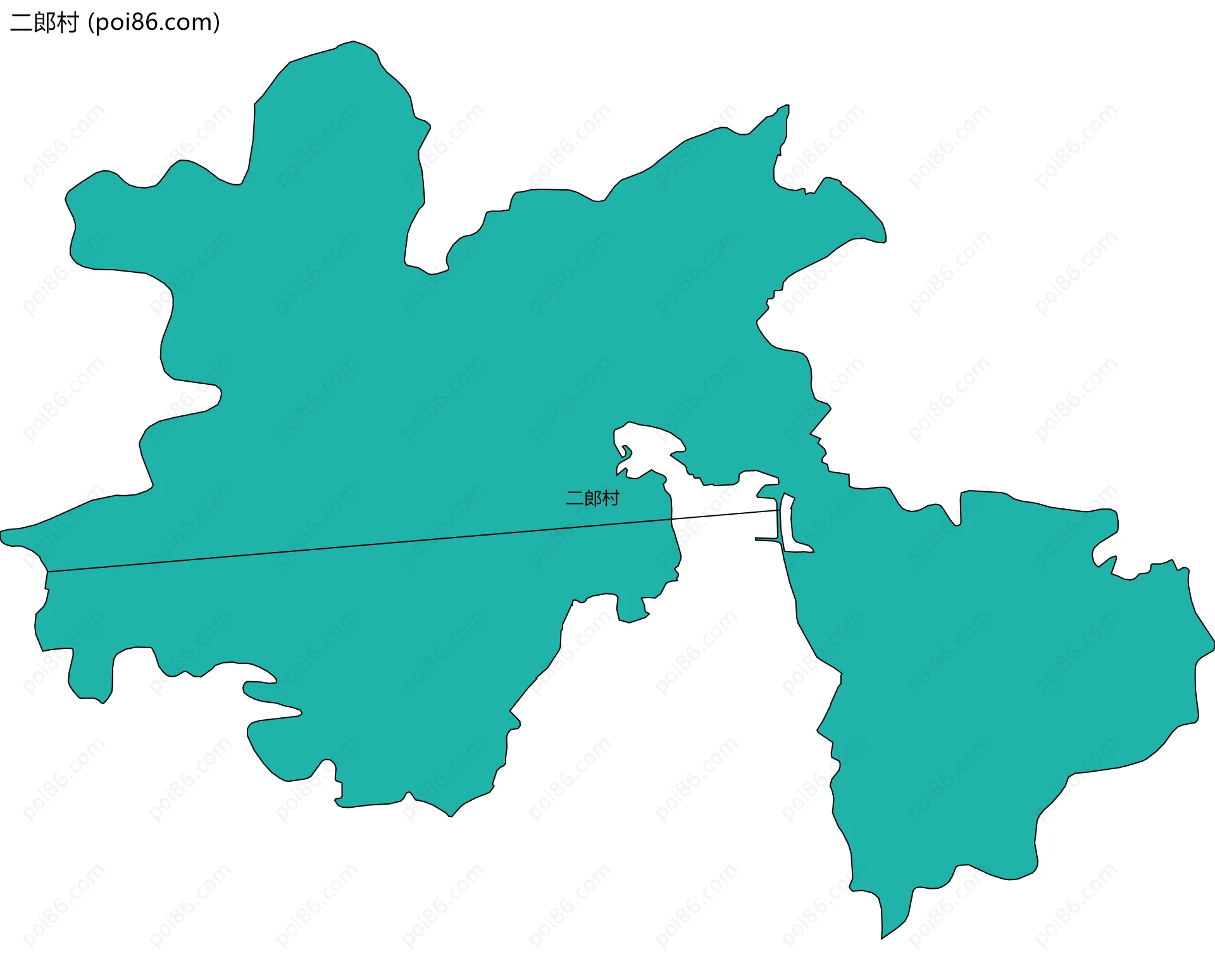 二郎村边界地图