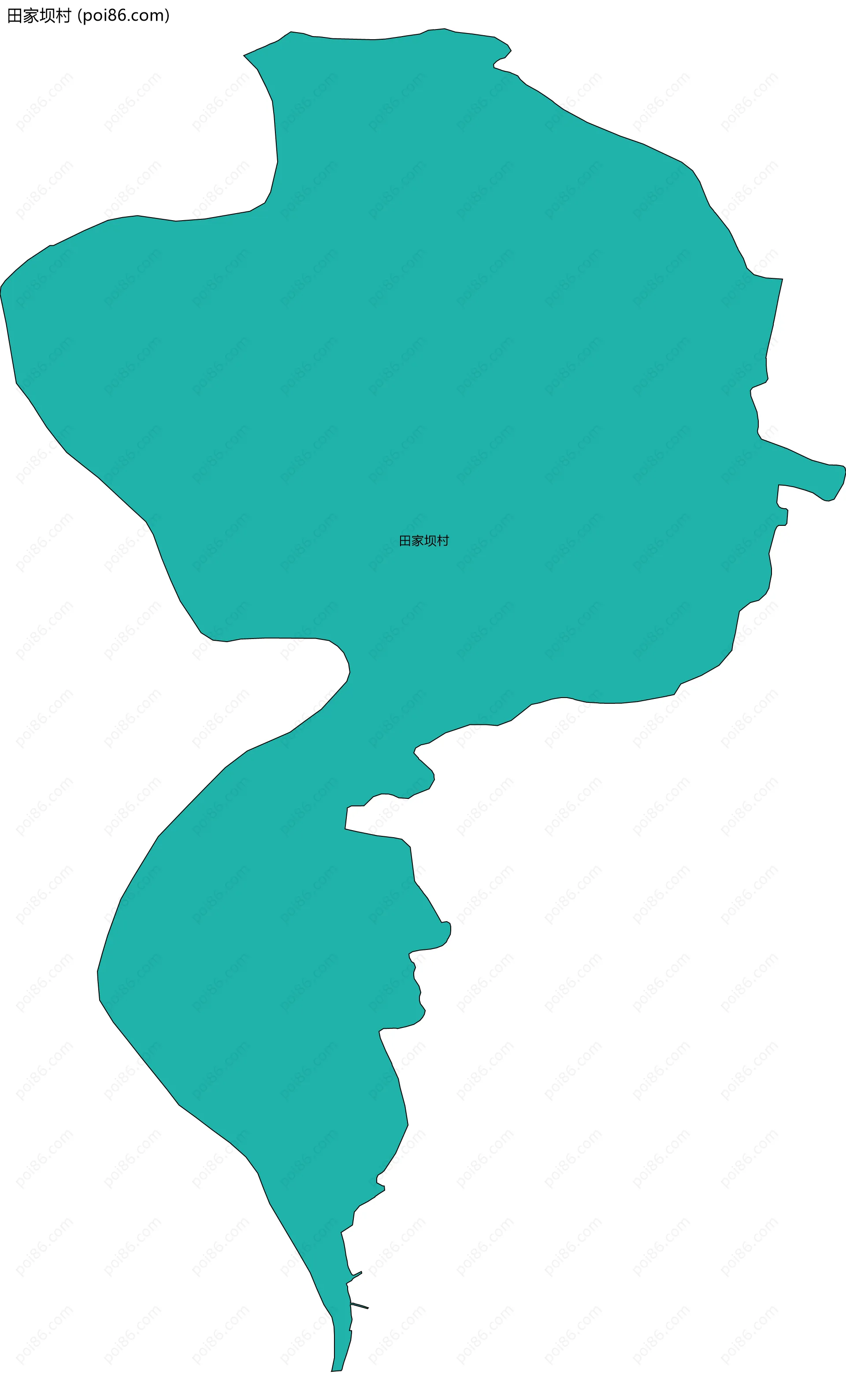 田家坝村边界地图