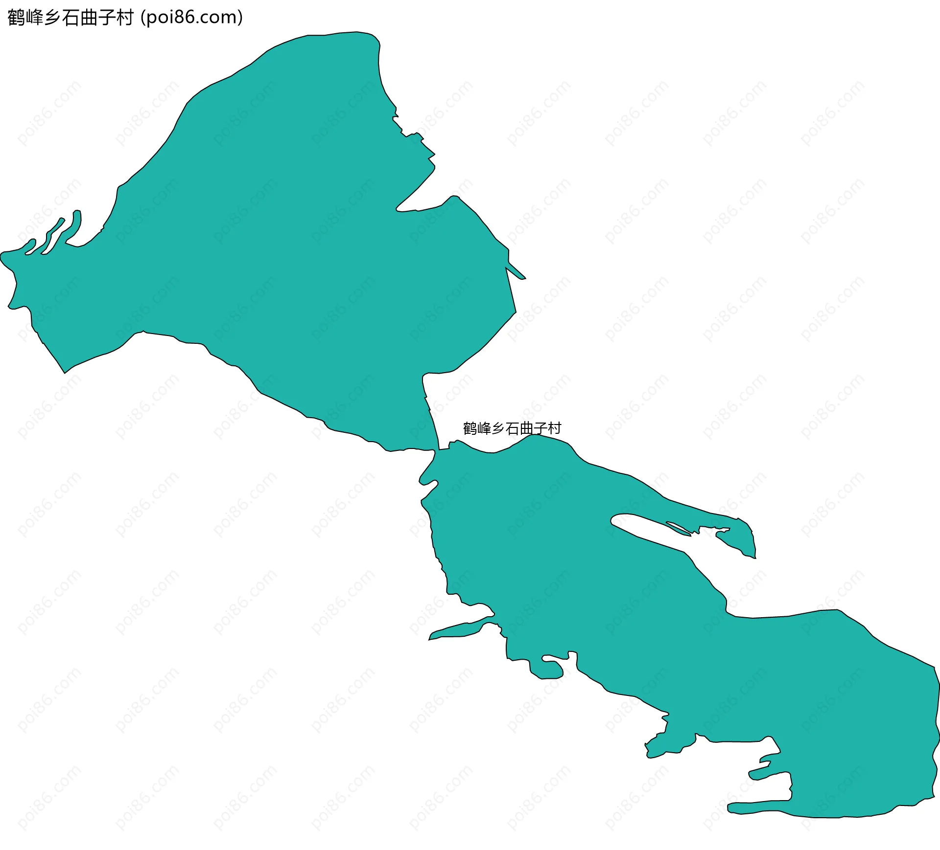 鹤峰乡石曲子村边界地图