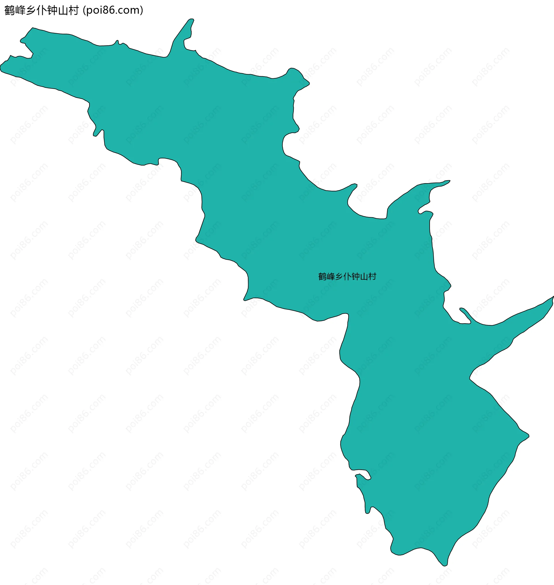 鹤峰乡仆钟山村边界地图