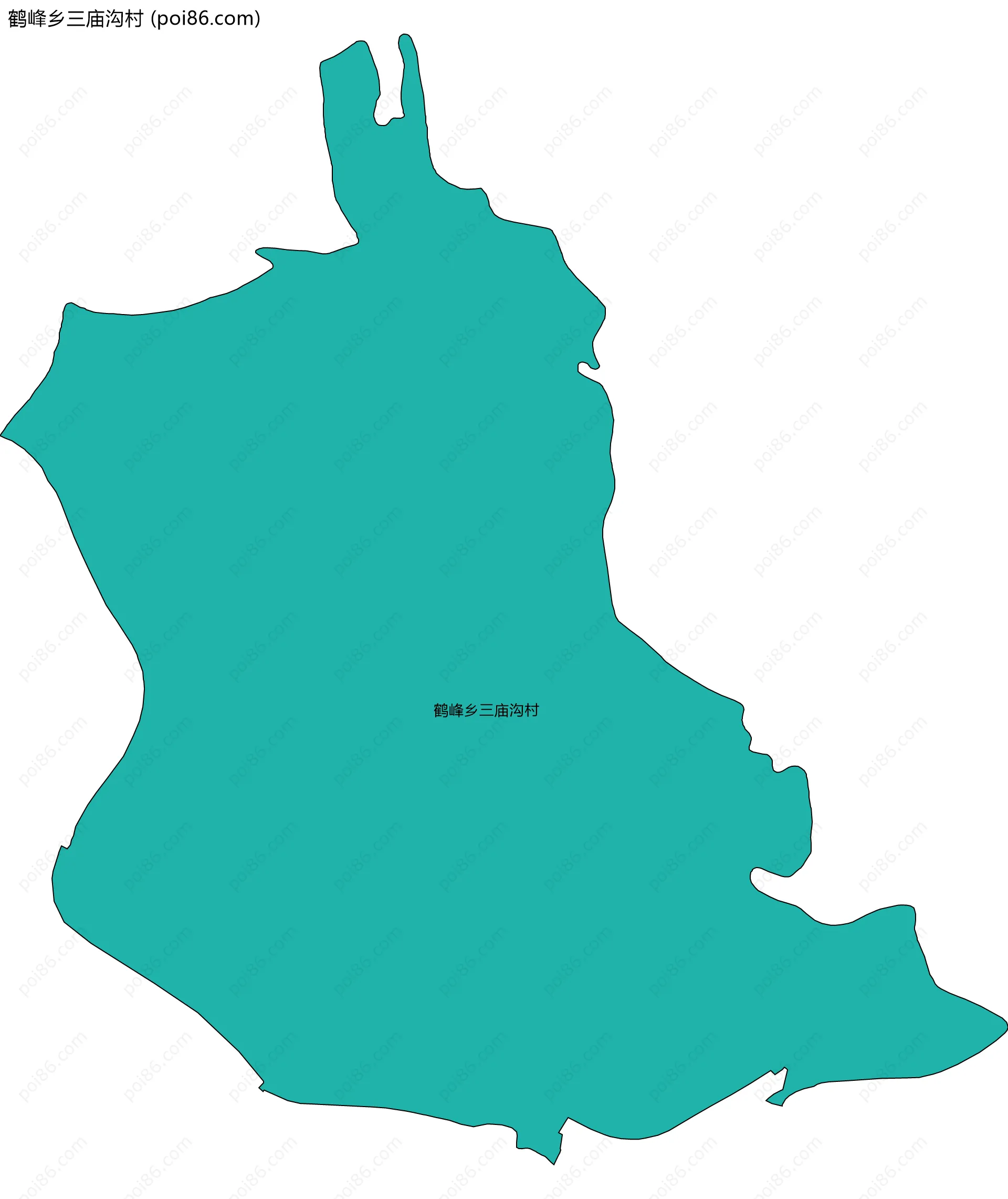 鹤峰乡三庙沟村边界地图