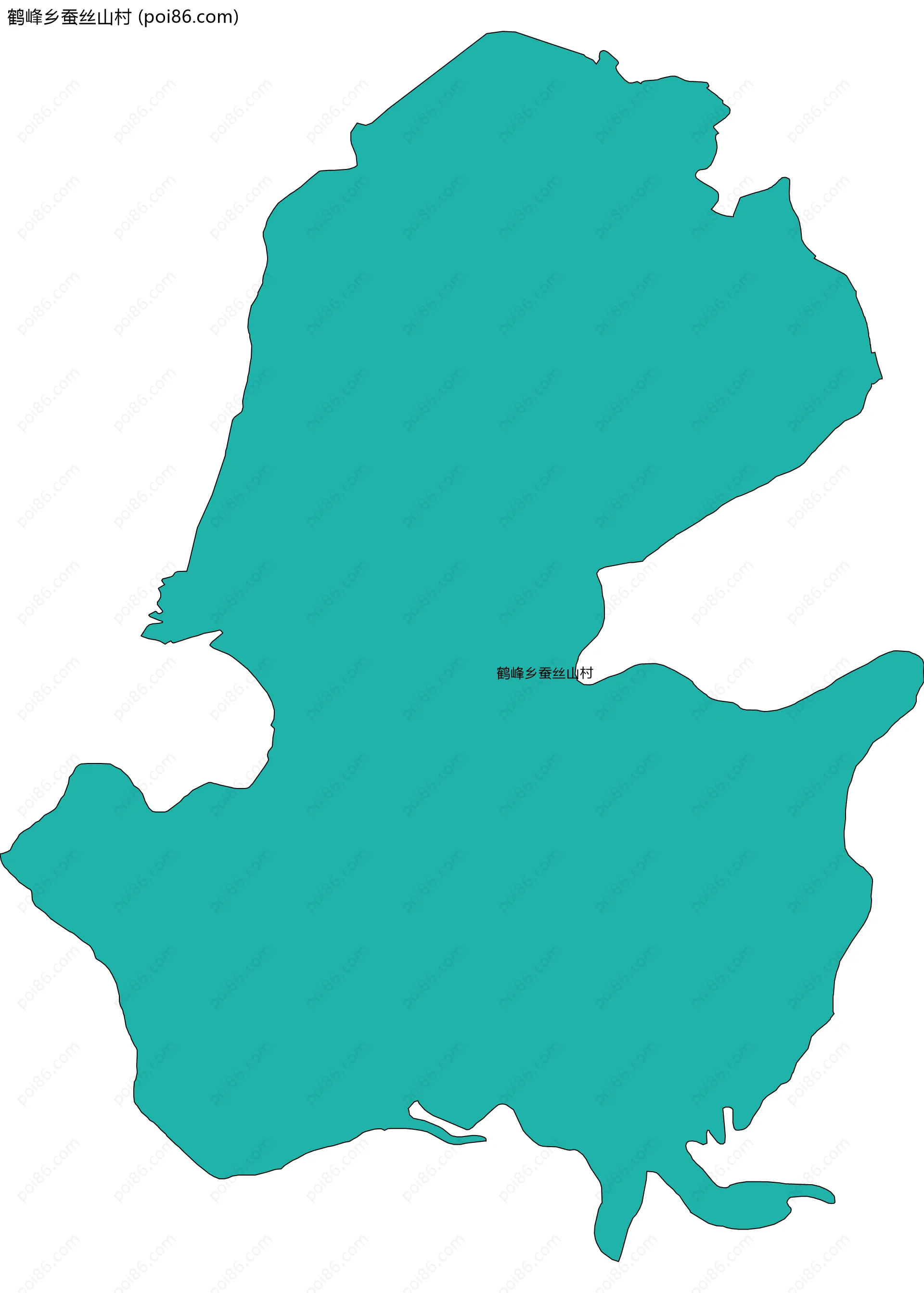 鹤峰乡蚕丝山村边界地图