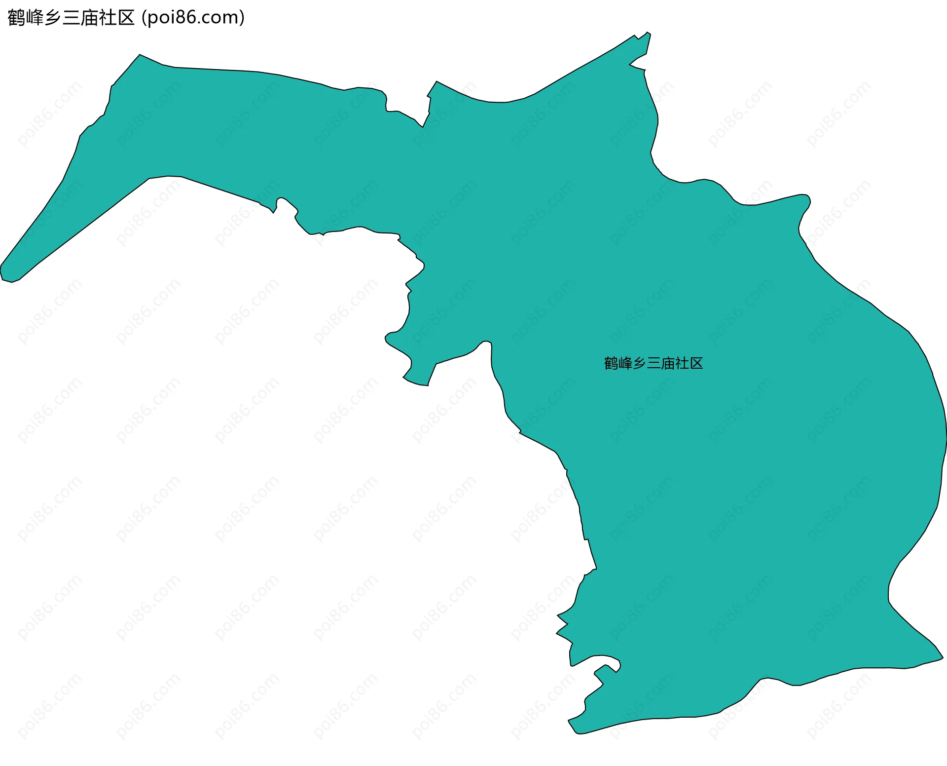 鹤峰乡三庙社区边界地图