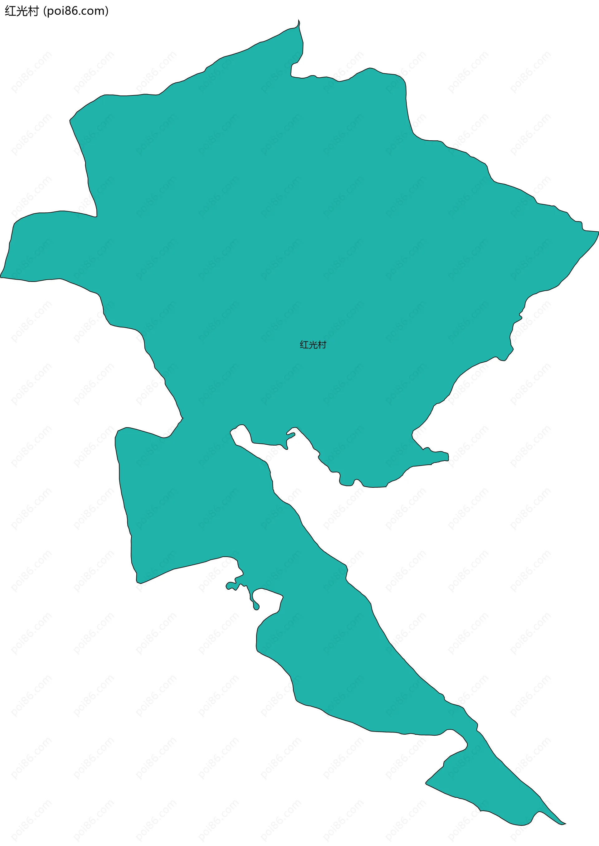 红光村边界地图