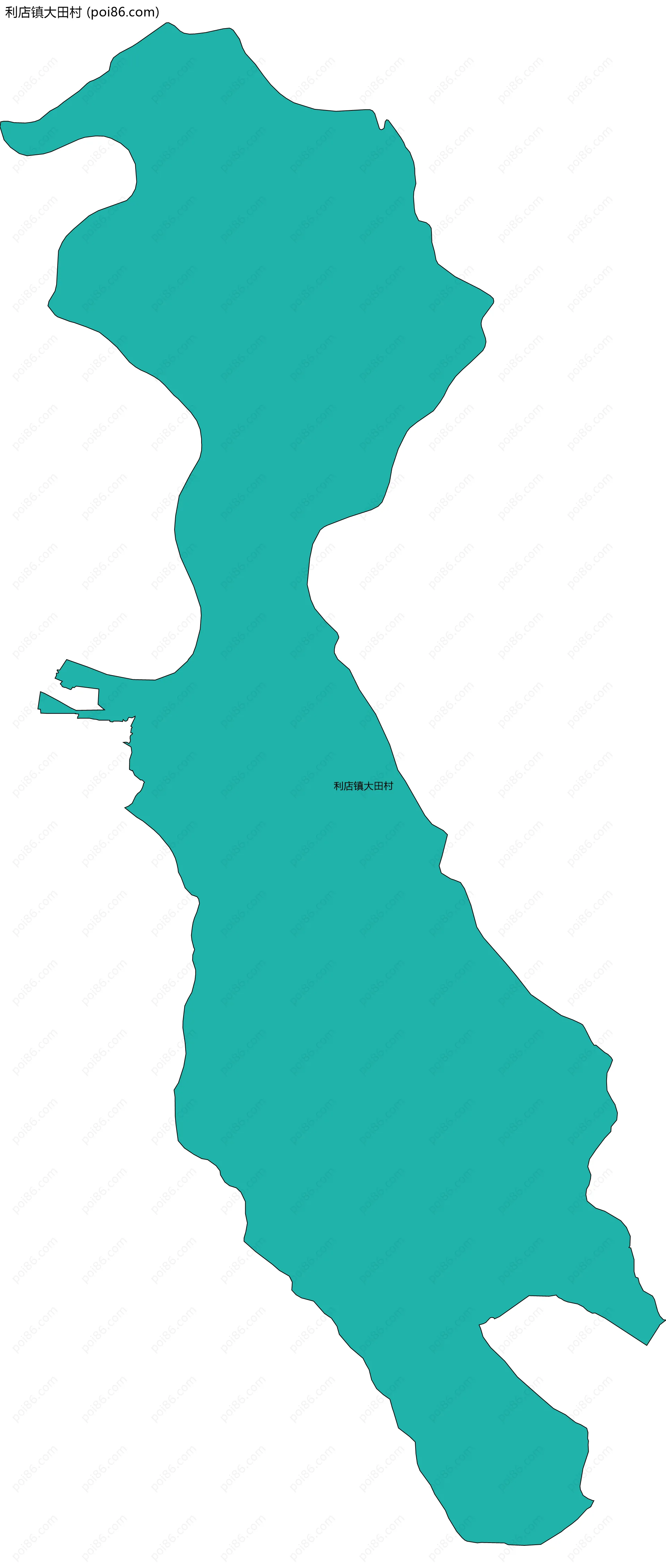 利店镇大田村边界地图