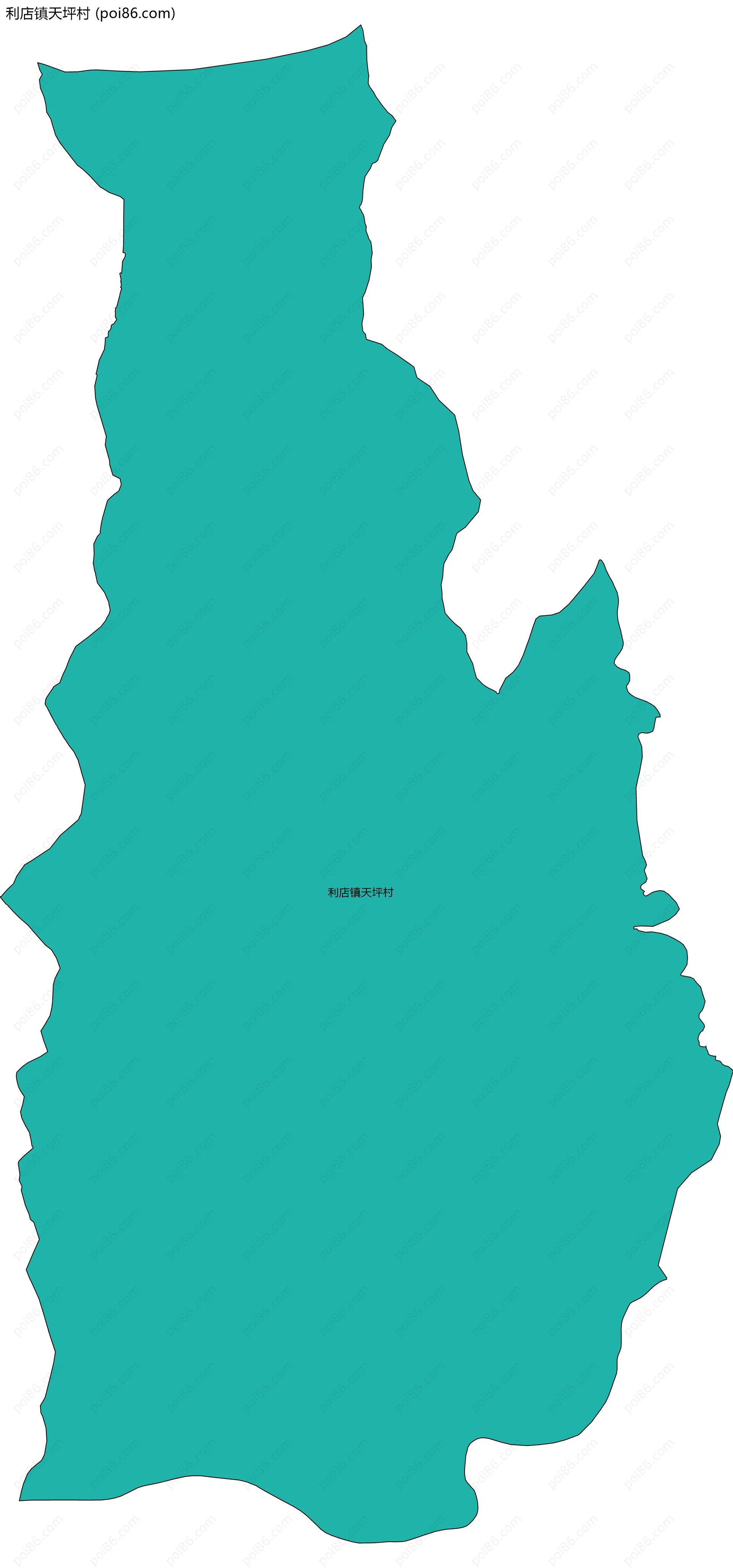 利店镇天坪村边界地图