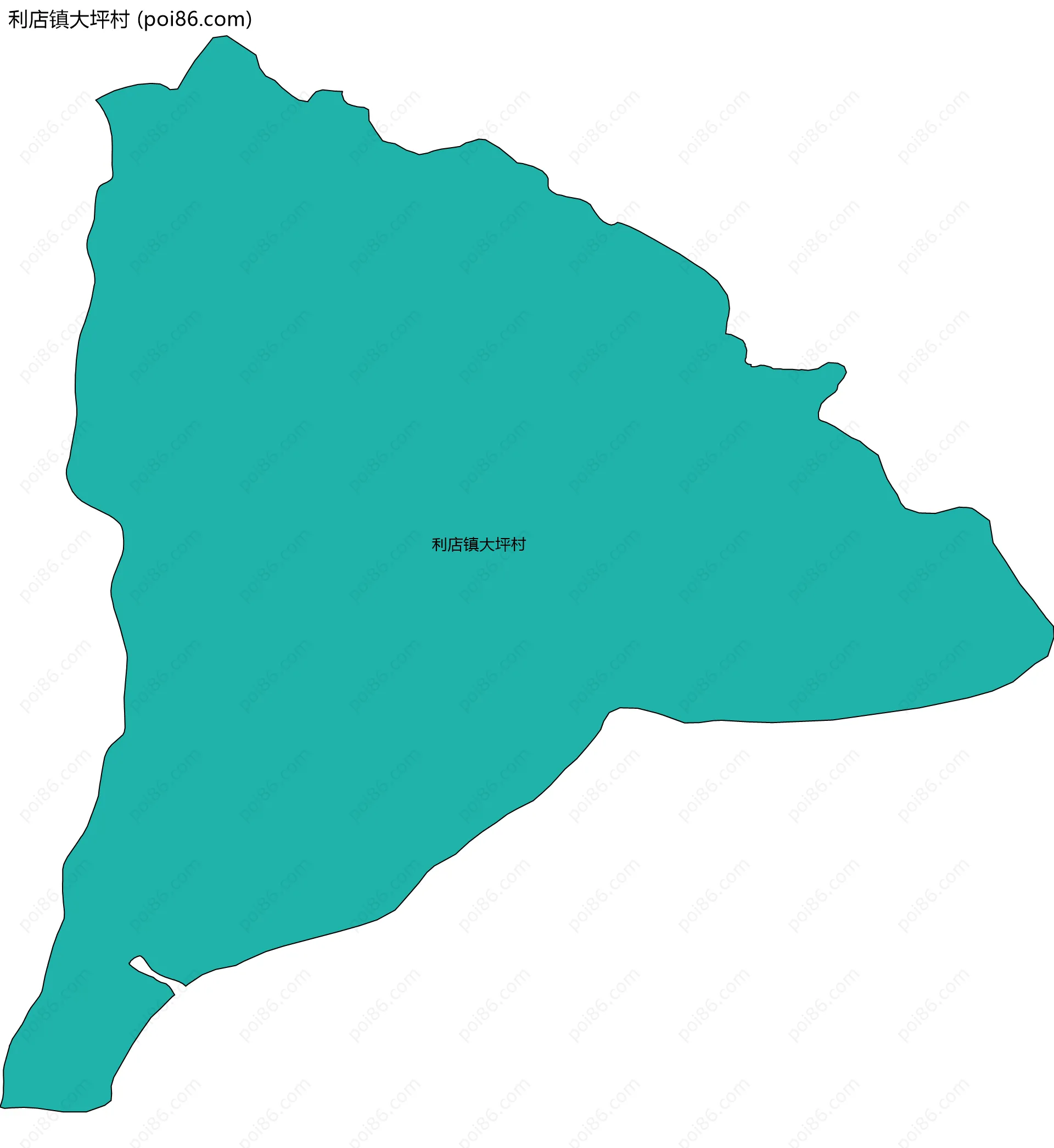 利店镇大坪村边界地图