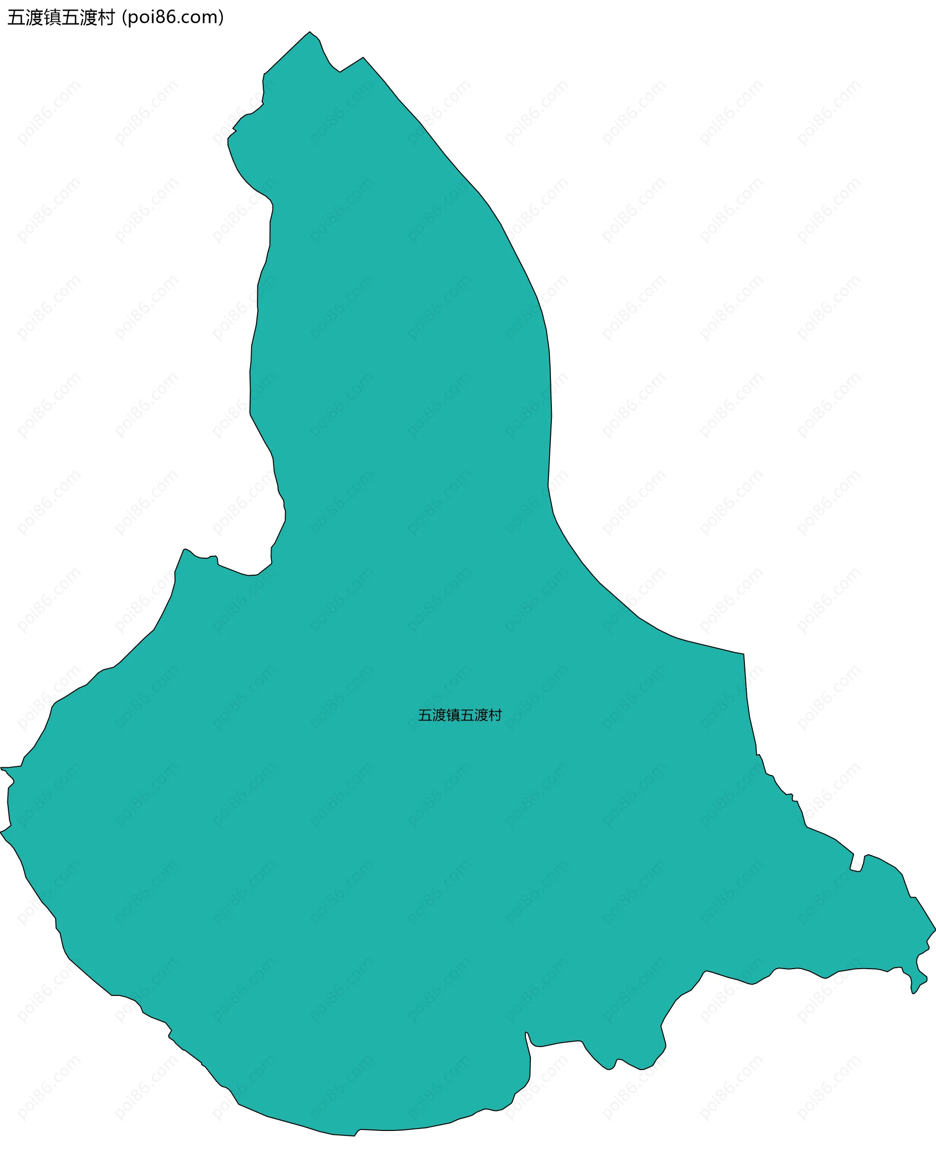 五渡镇五渡村边界地图