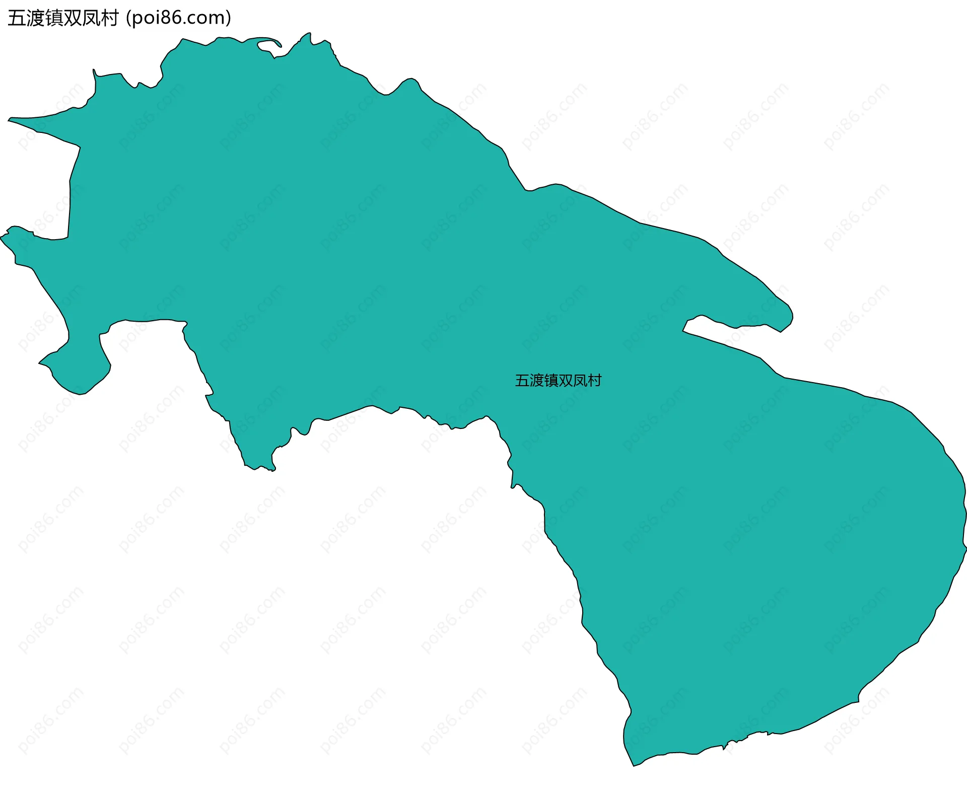 五渡镇双凤村边界地图