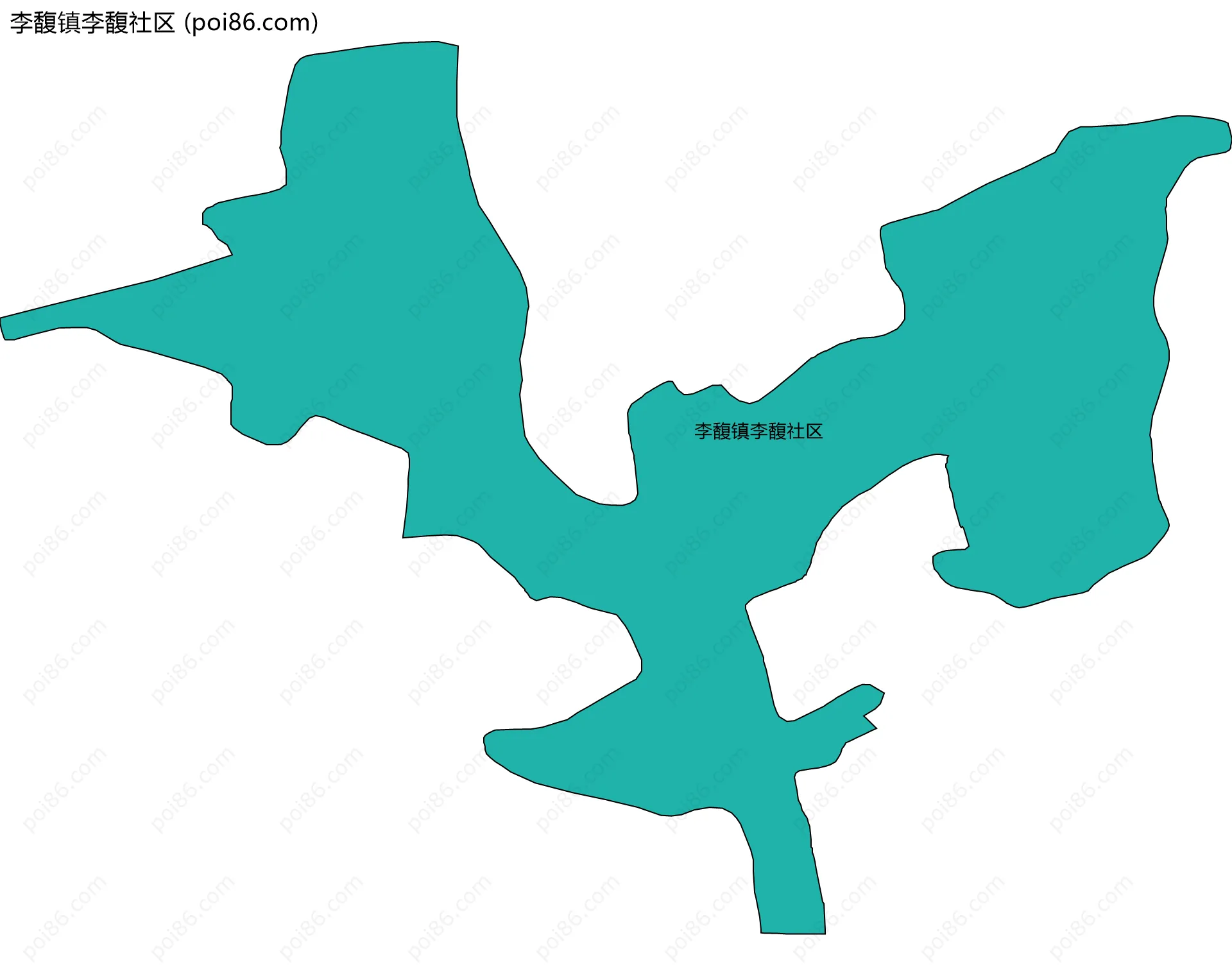 李馥镇李馥社区边界地图