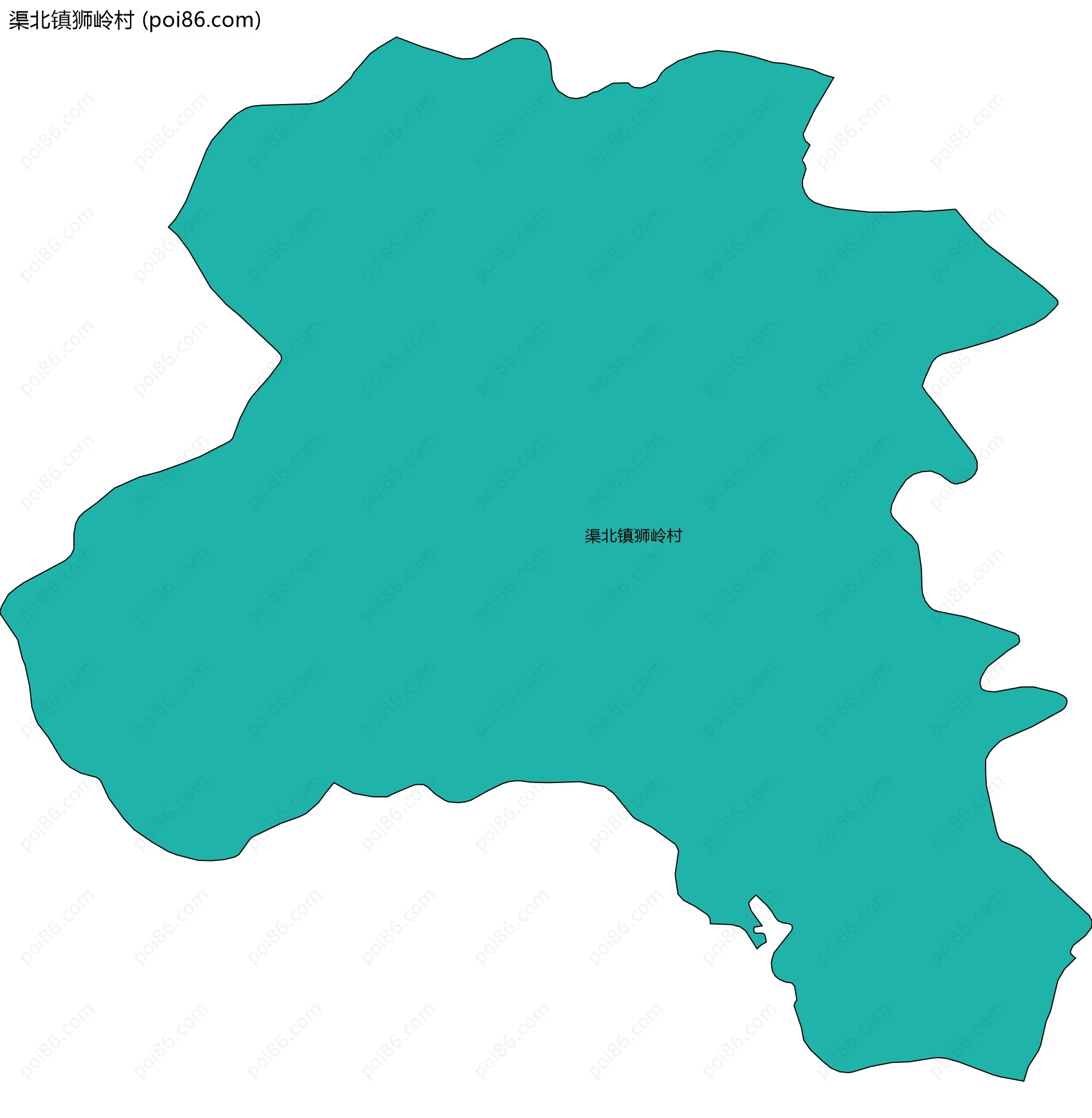 渠北镇狮岭村边界地图