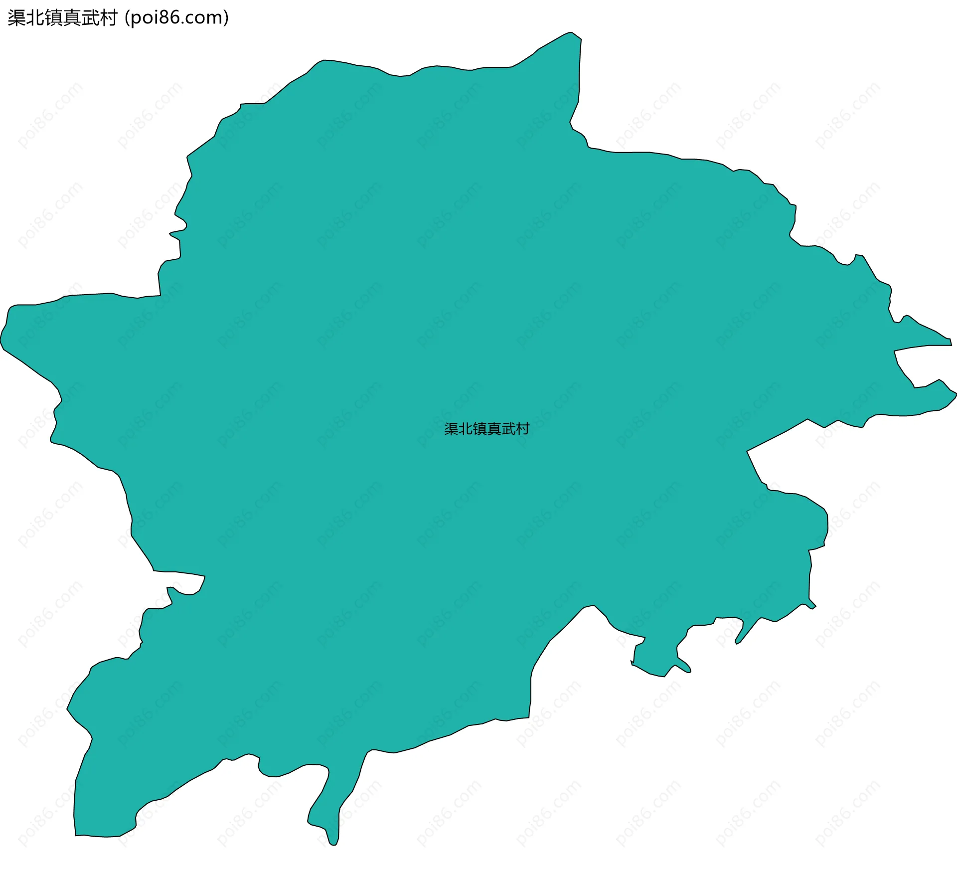 渠北镇真武村边界地图