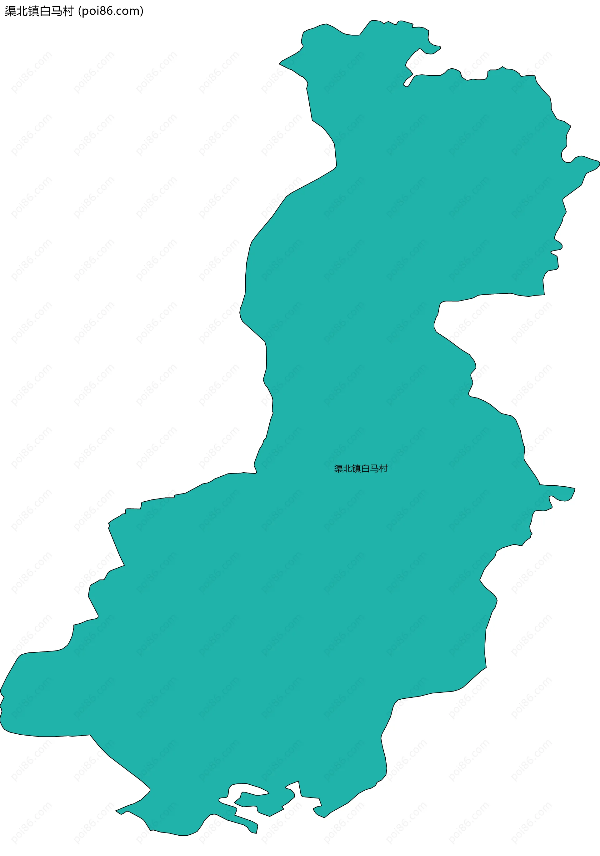 渠北镇白马村边界地图