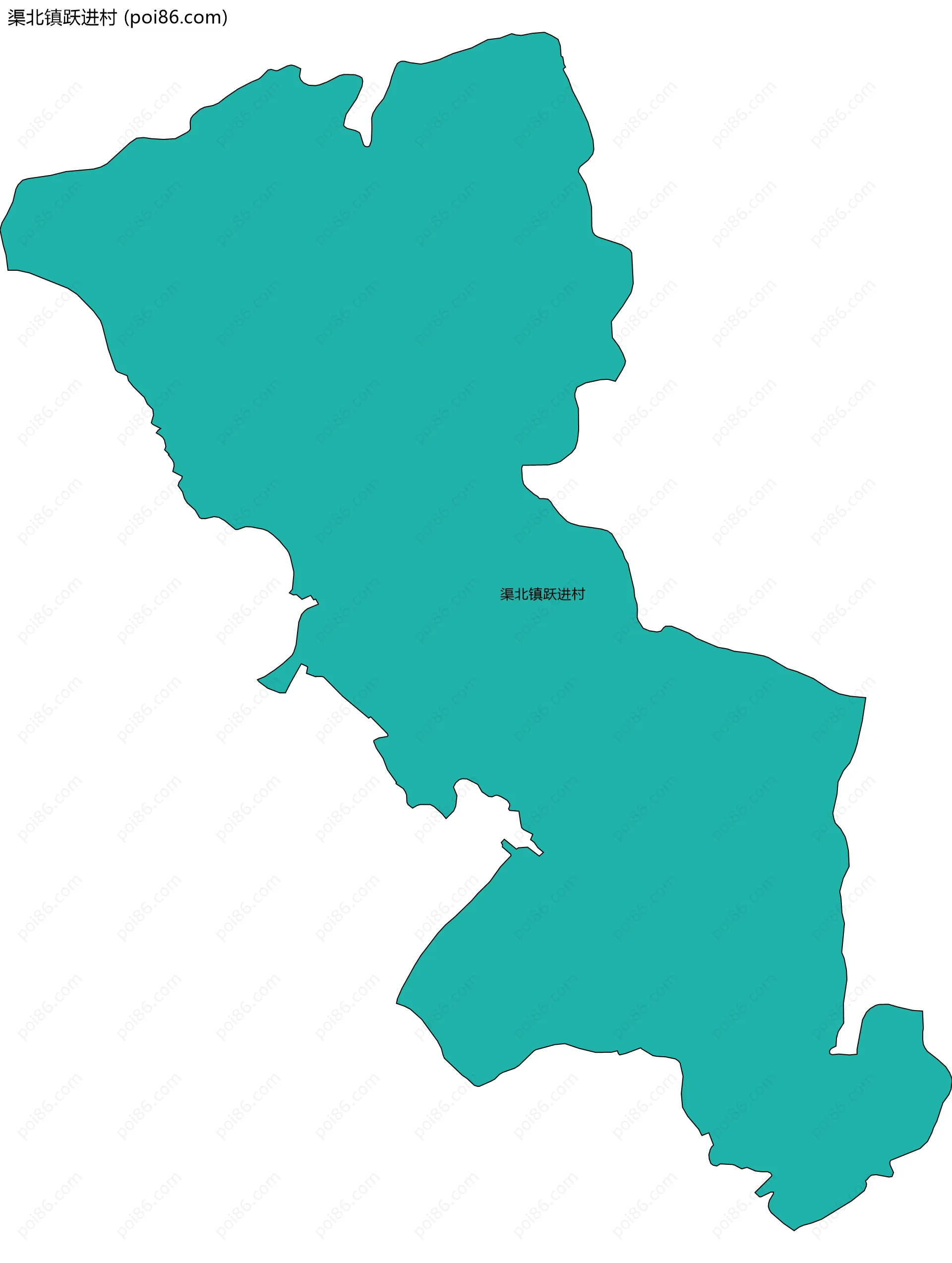 渠北镇跃进村边界地图