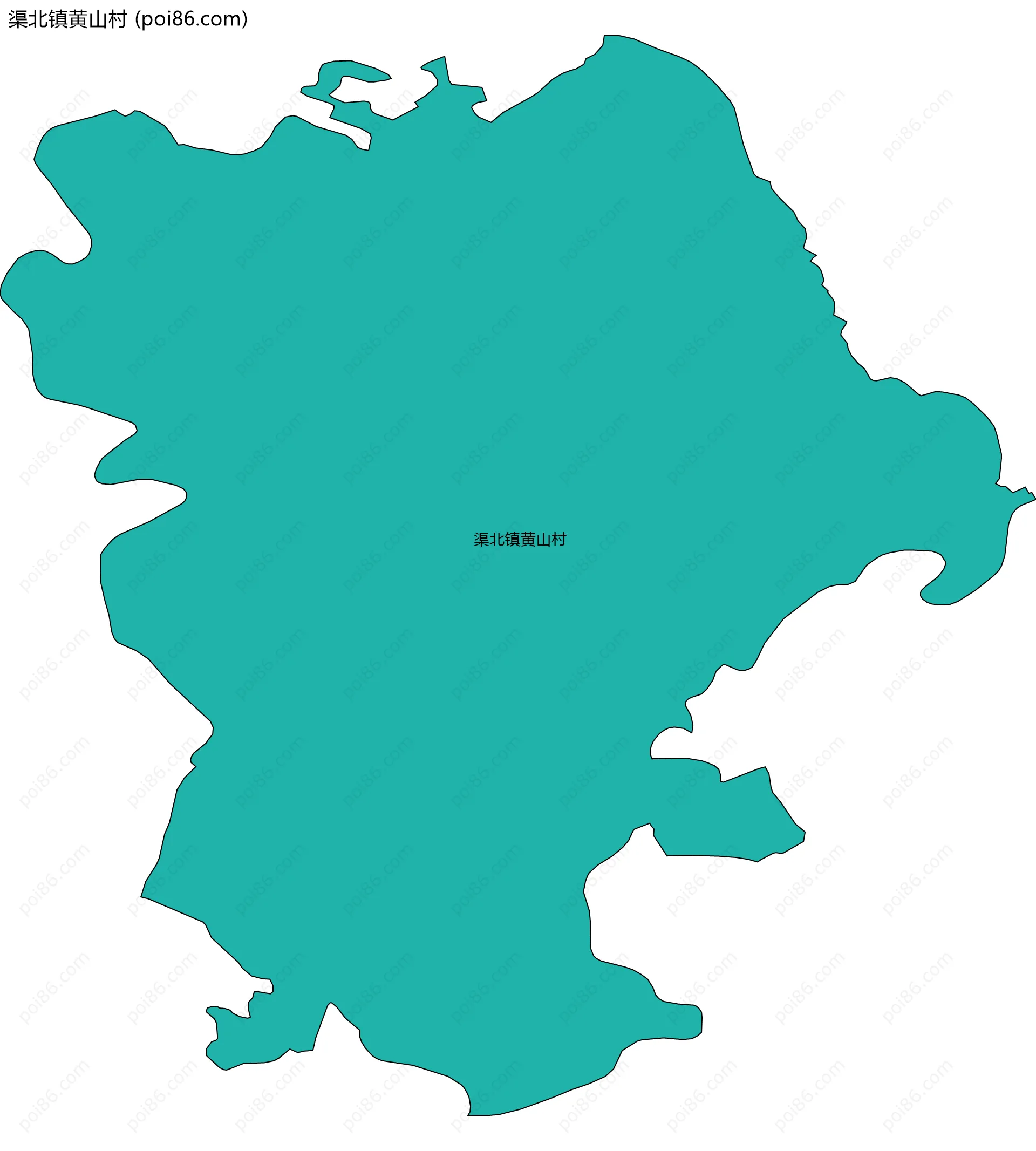 渠北镇黄山村边界地图