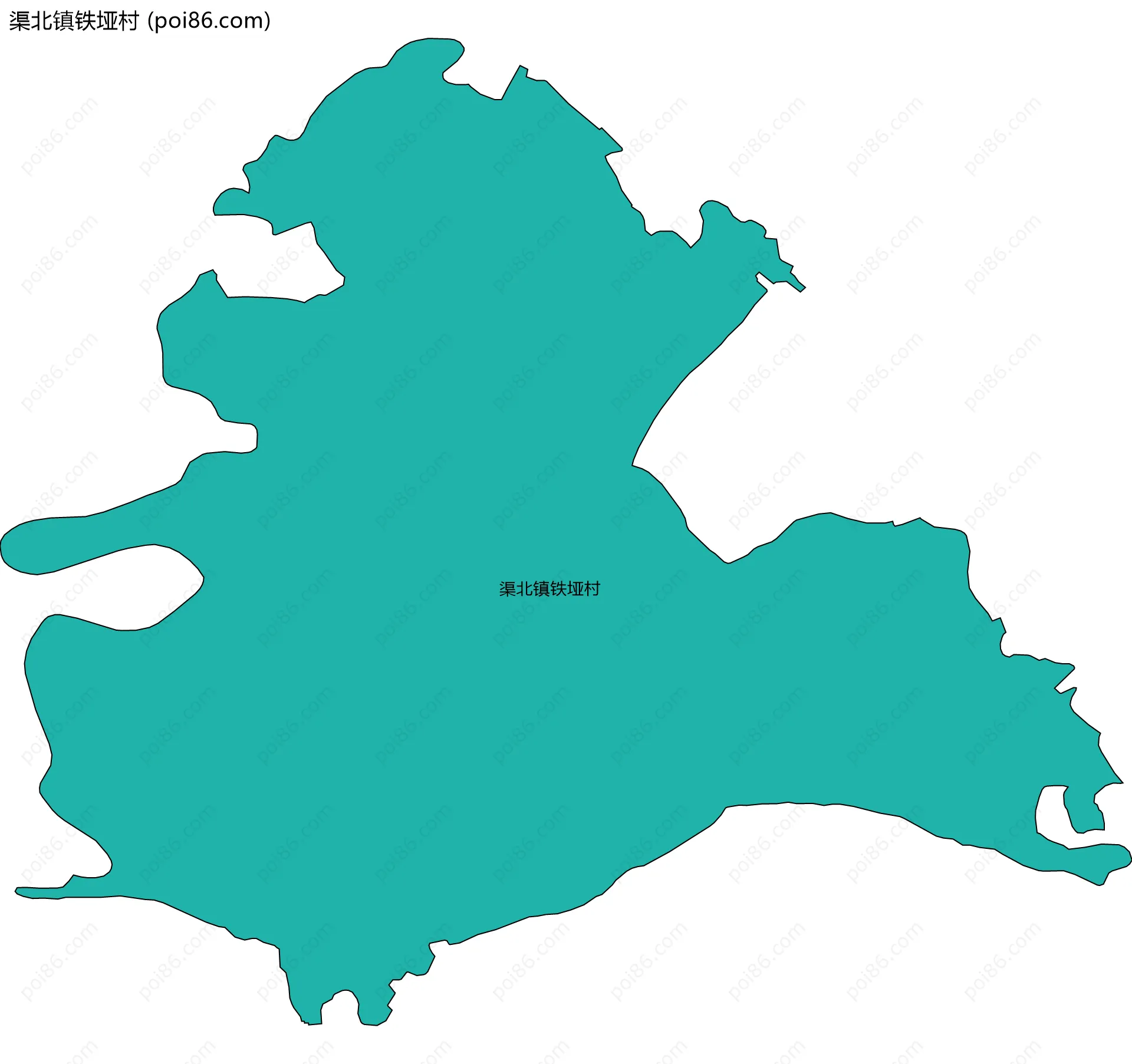 渠北镇铁垭村边界地图