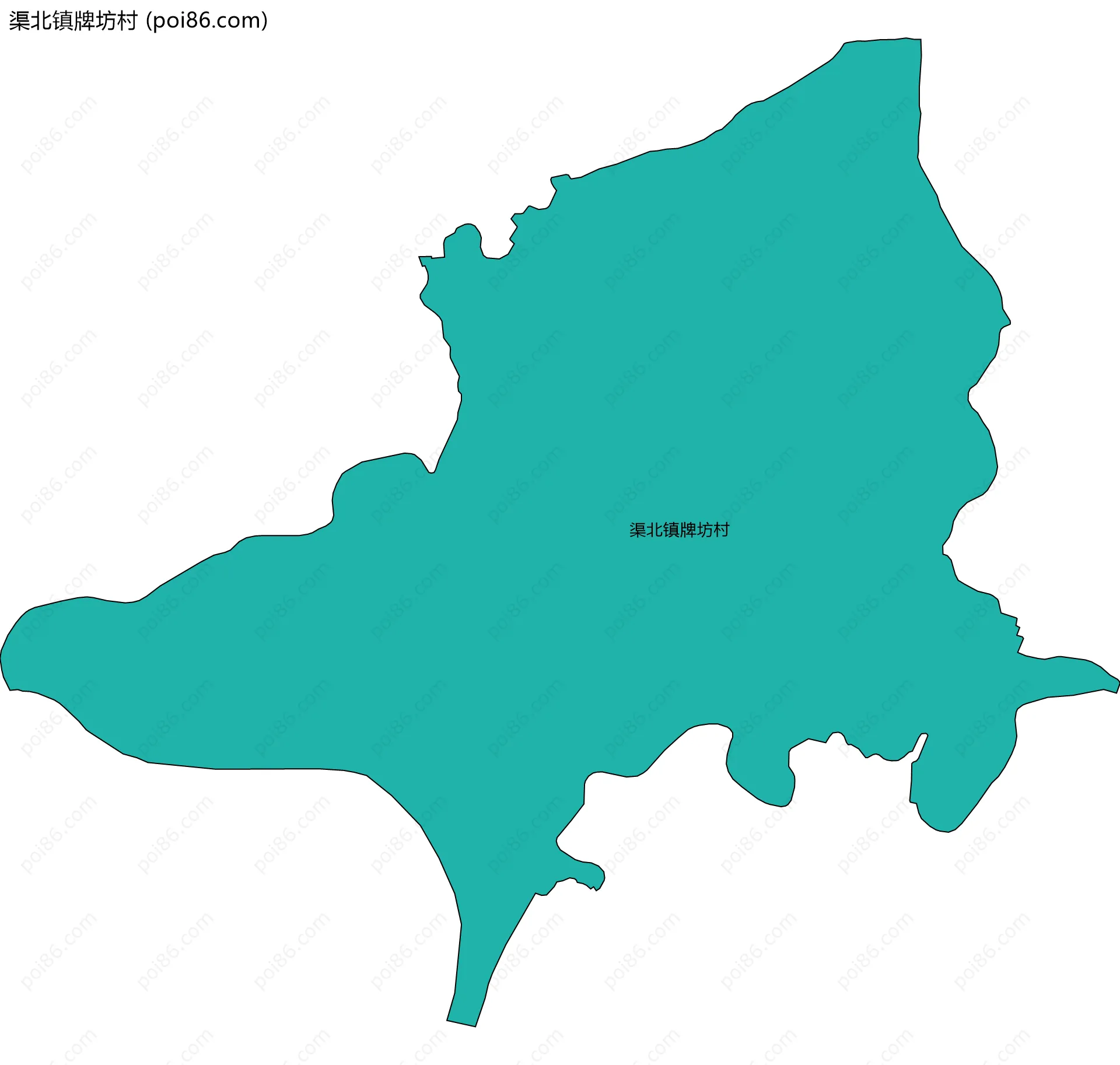 渠北镇牌坊村边界地图