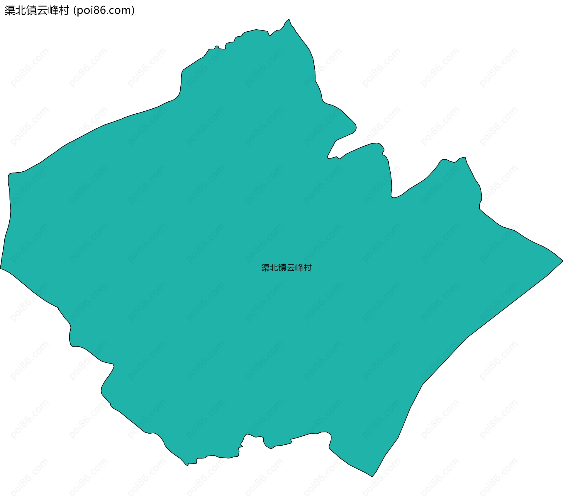 渠北镇云峰村边界地图
