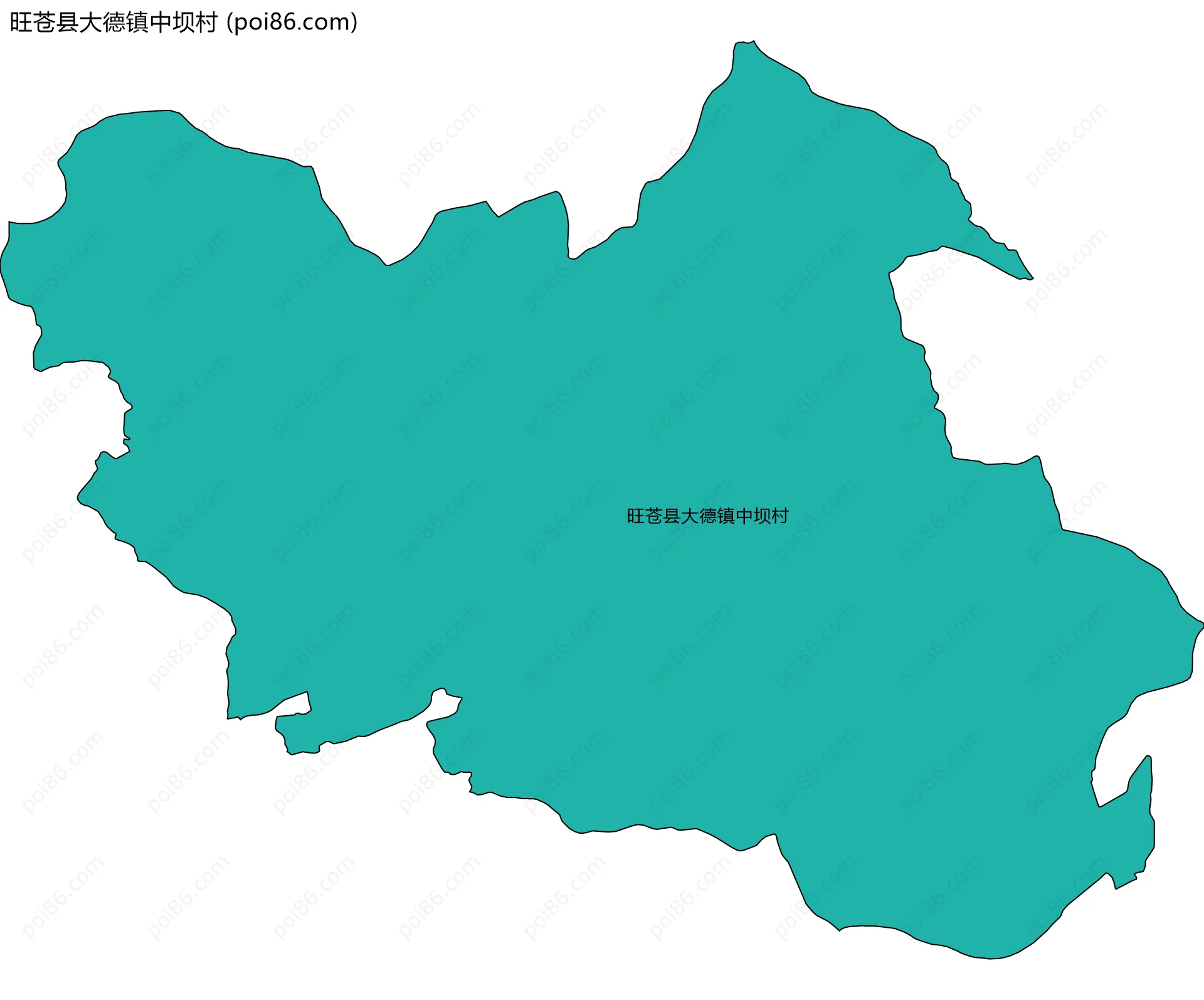 旺苍县大德镇中坝村边界地图