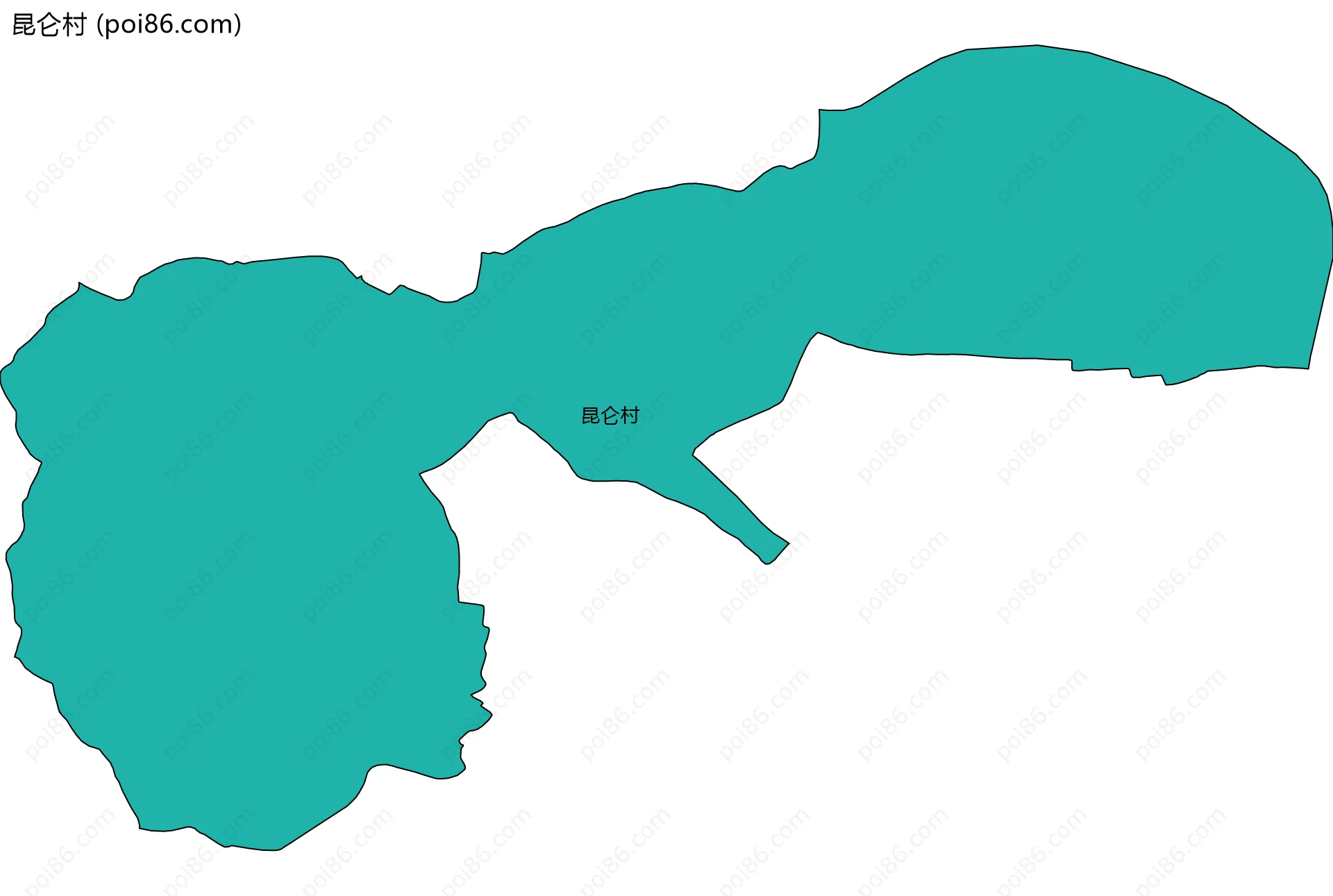 昆仑村边界地图
