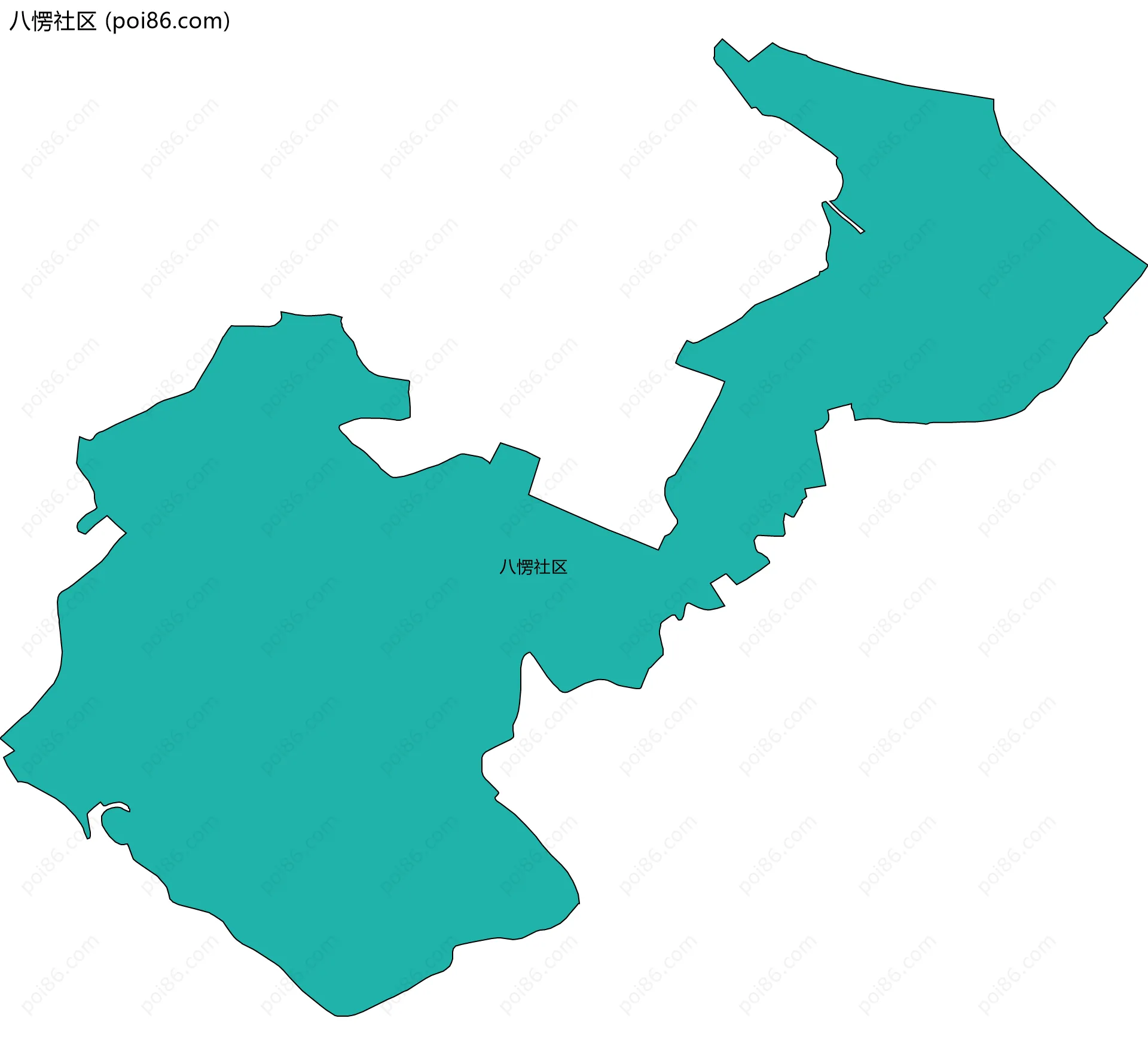 八愣社区边界地图