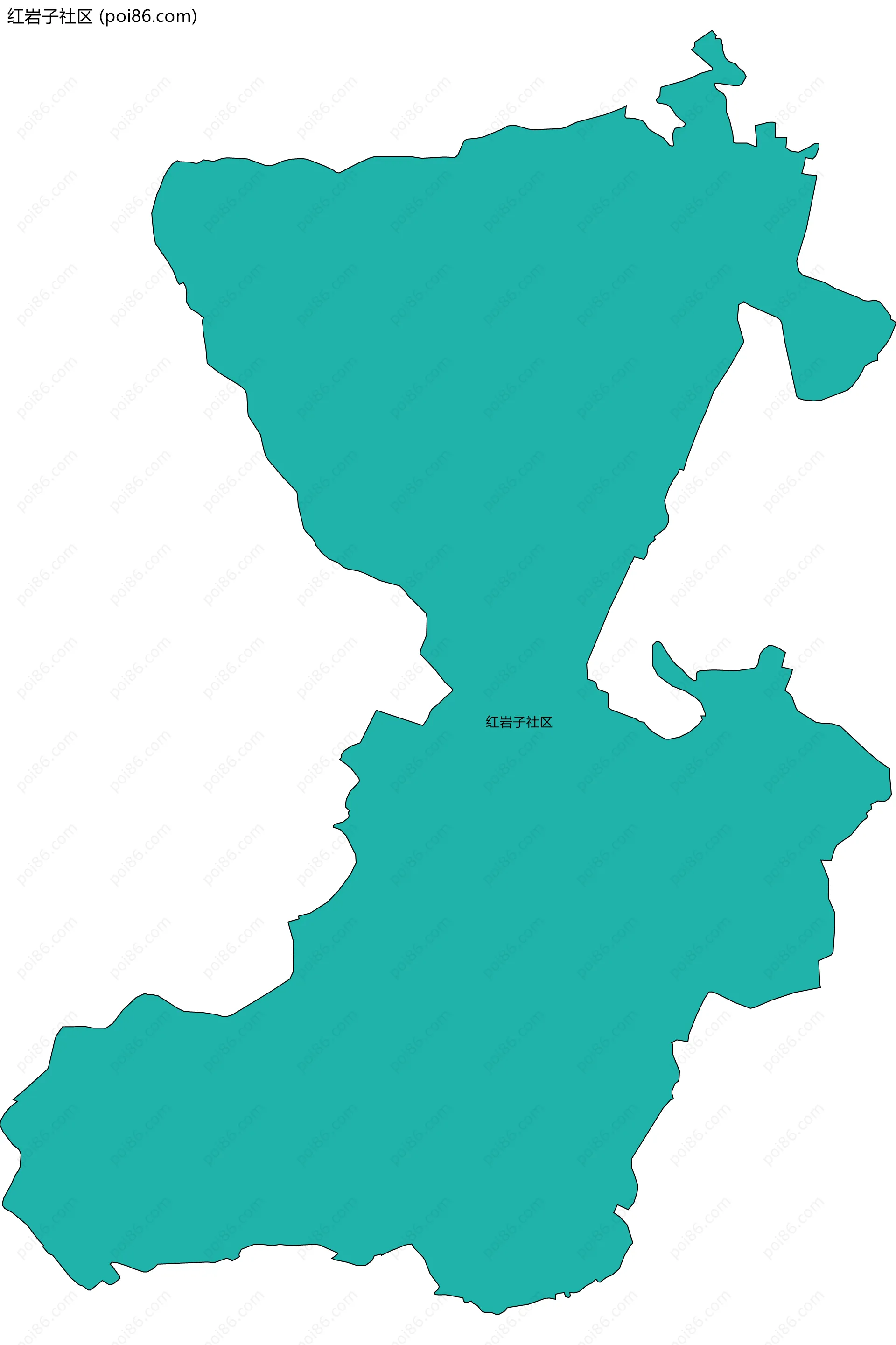 红岩子社区边界地图