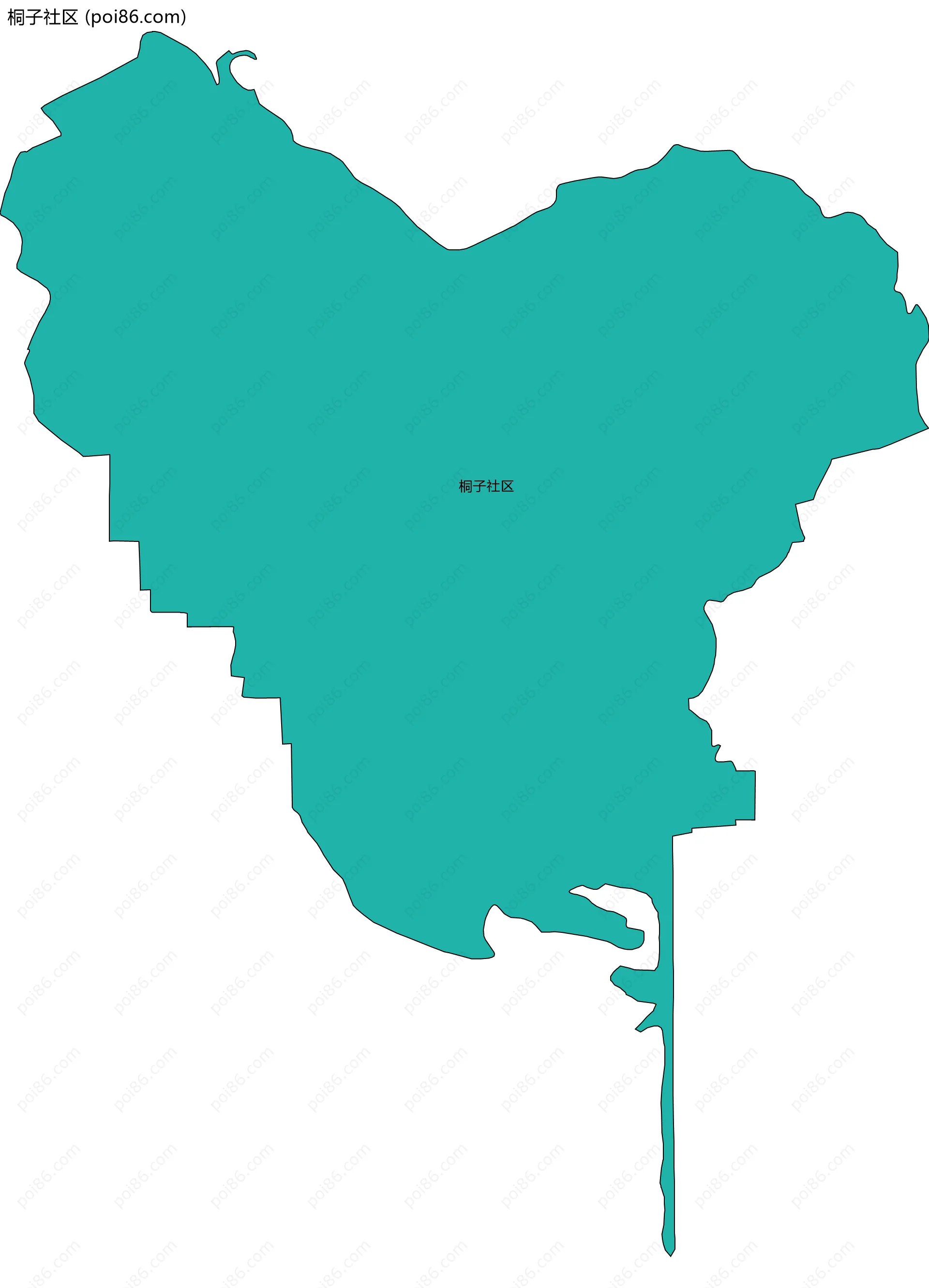 桐子社区边界地图