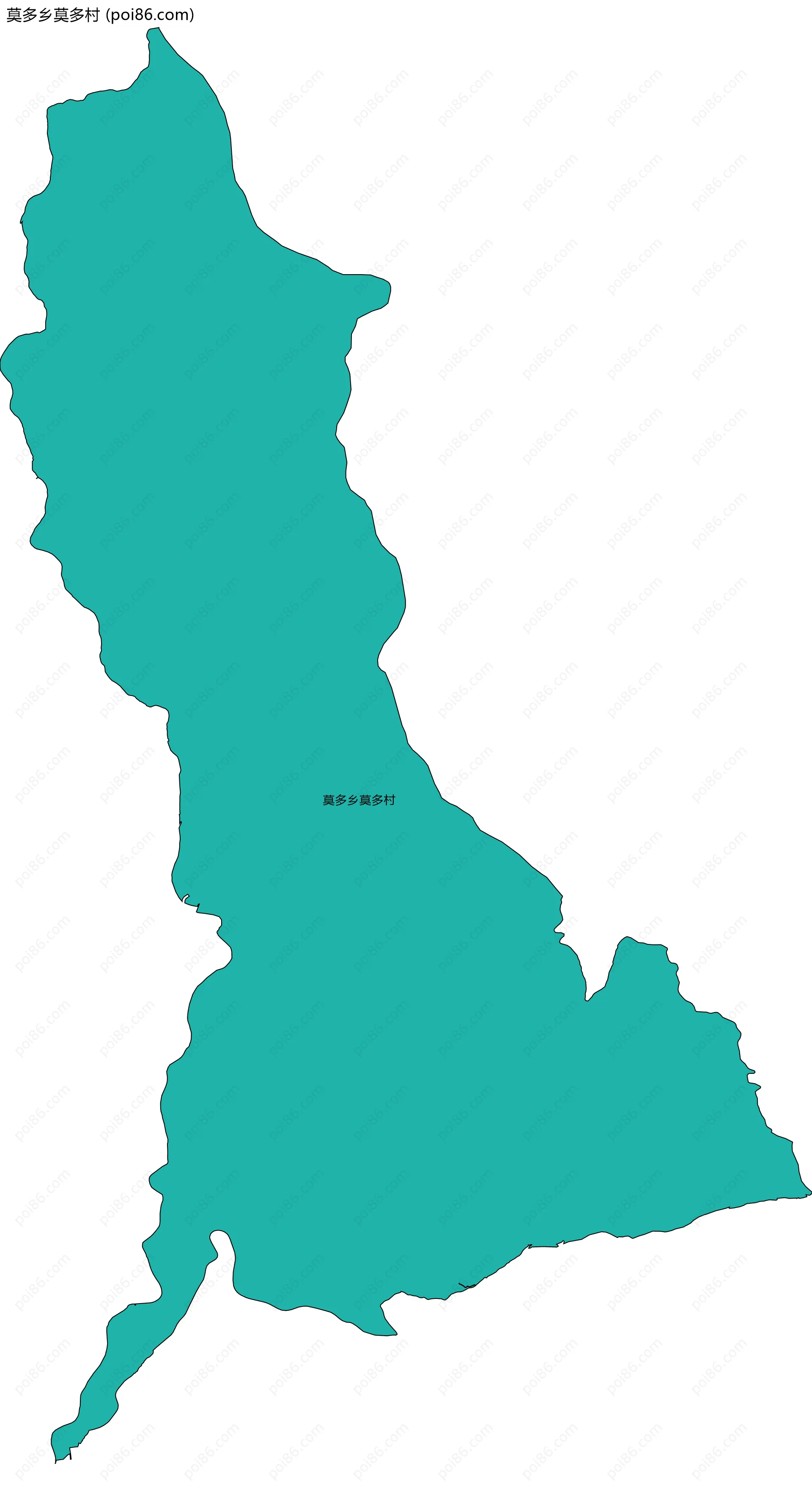 莫多乡莫多村边界地图