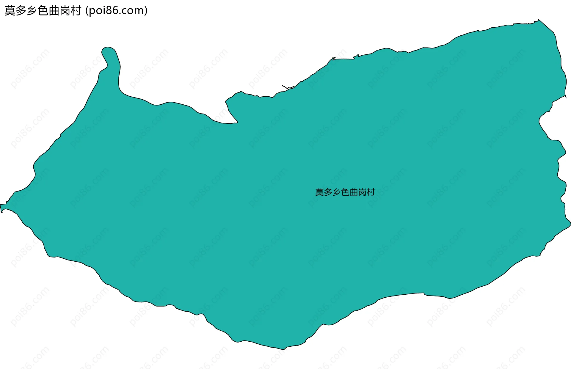 莫多乡色曲岗村边界地图