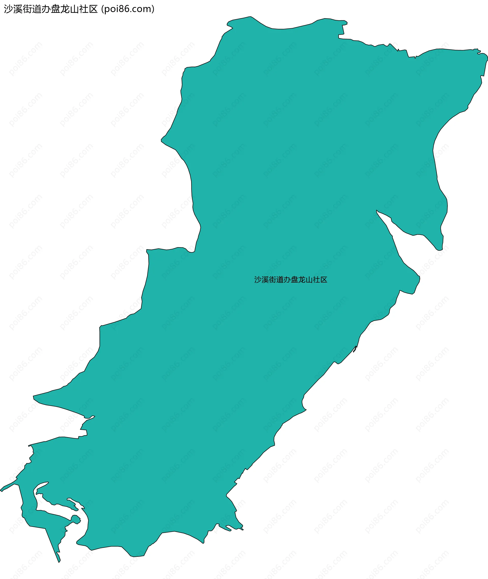 沙溪街道办盘龙山社区边界地图