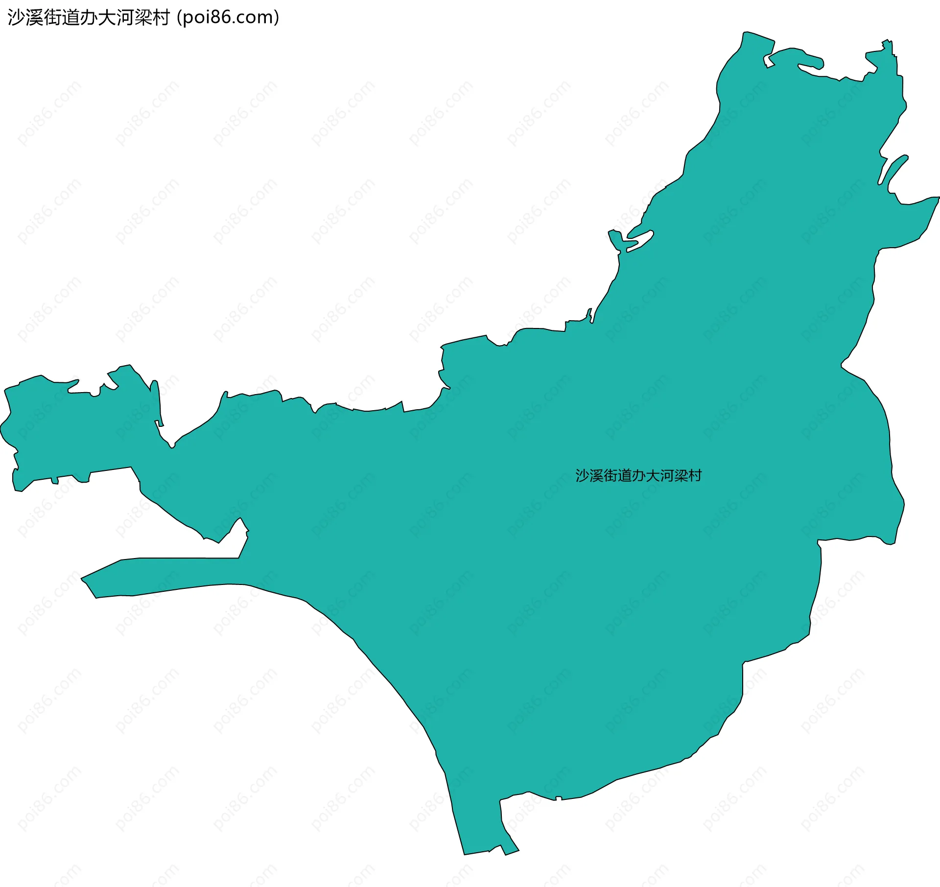 沙溪街道办大河梁村边界地图