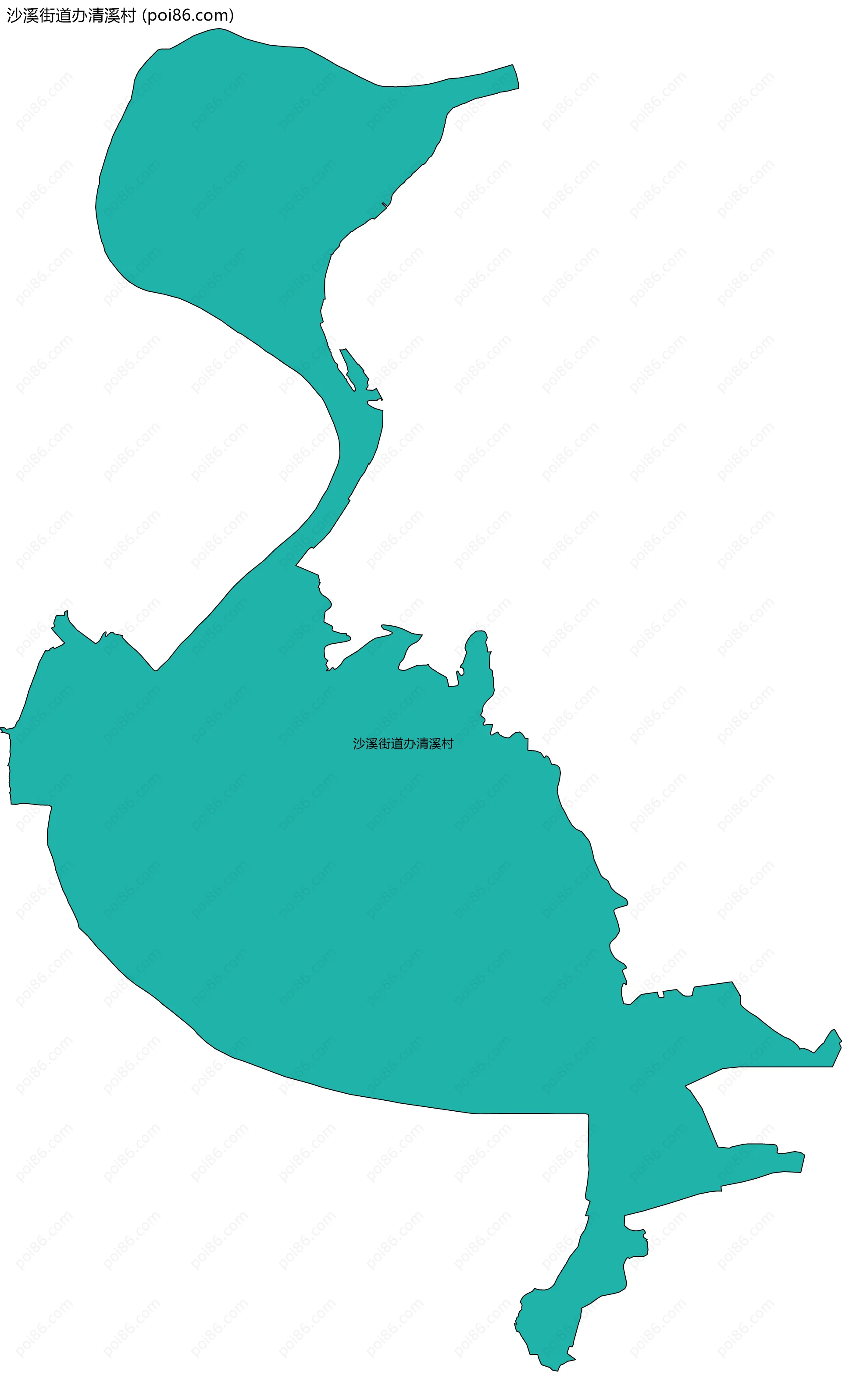 沙溪街道办清溪村边界地图
