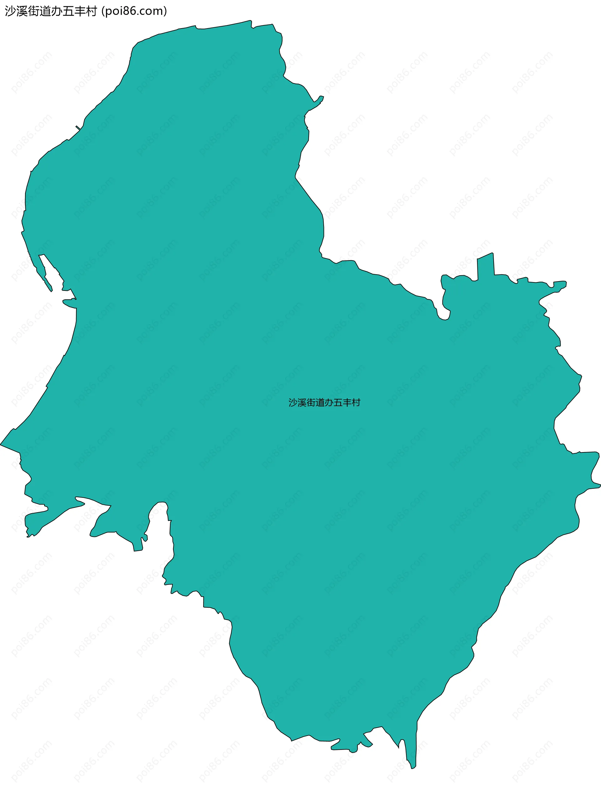 沙溪街道办五丰村边界地图