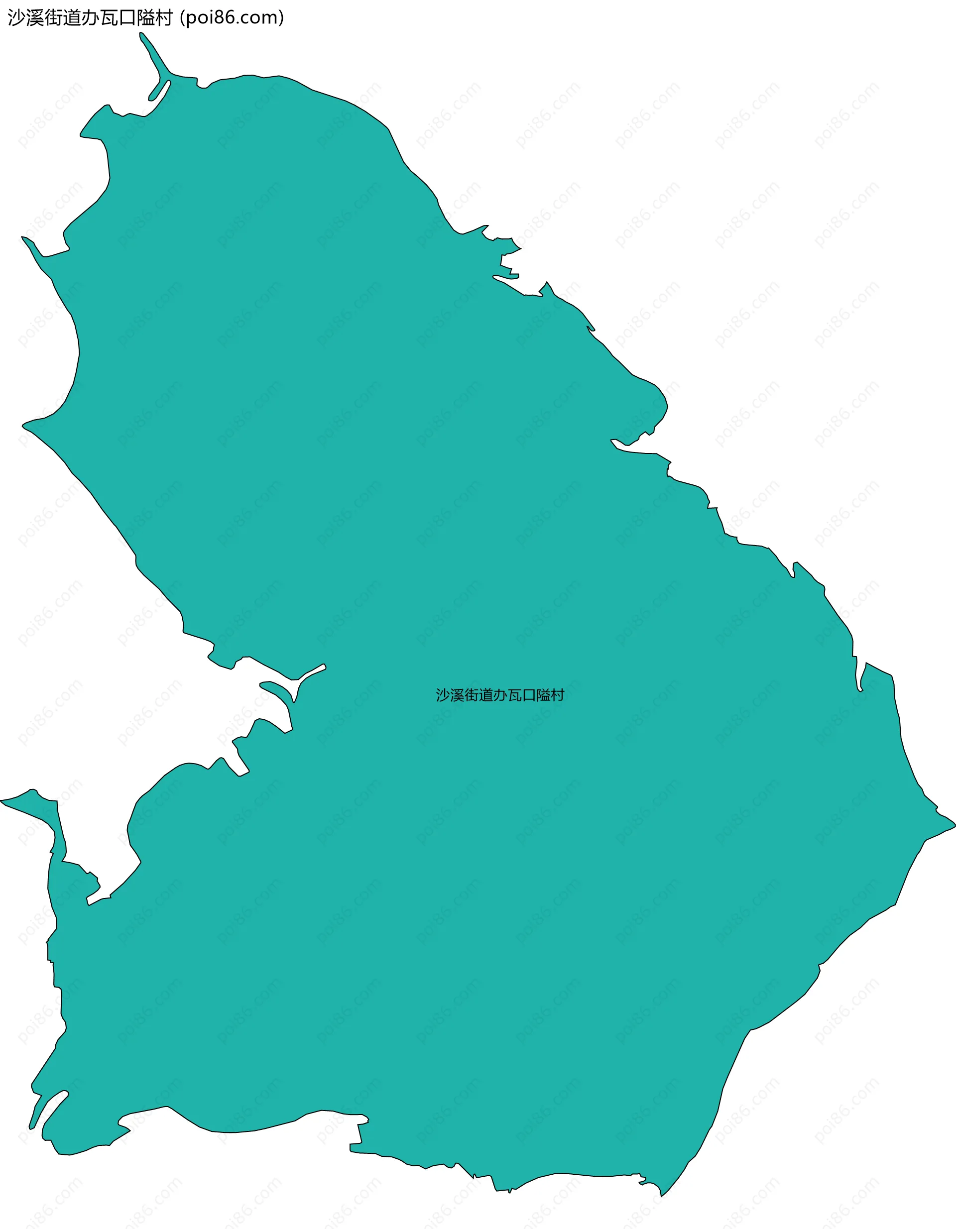 沙溪街道办瓦口隘村边界地图