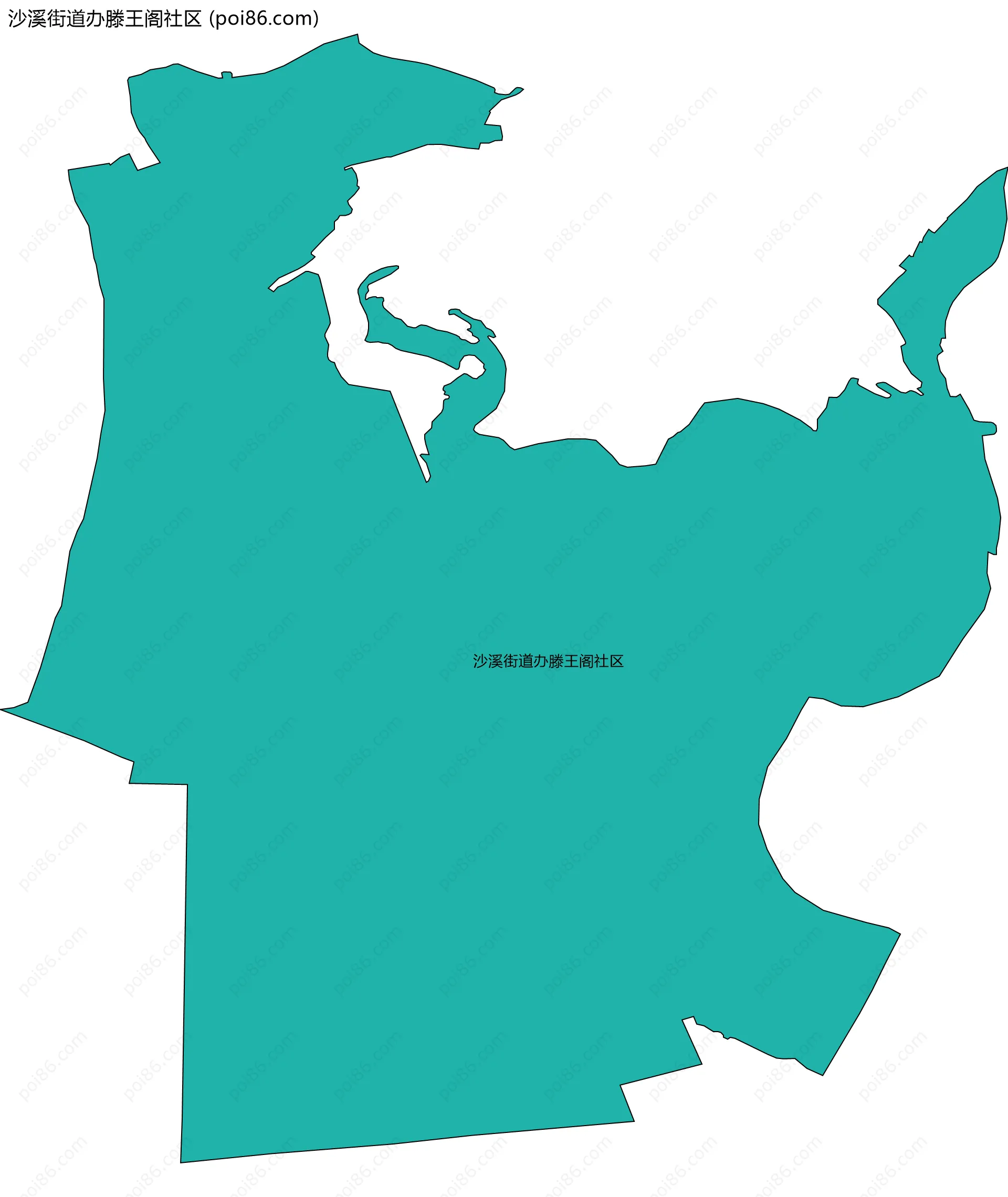 沙溪街道办滕王阁社区边界地图