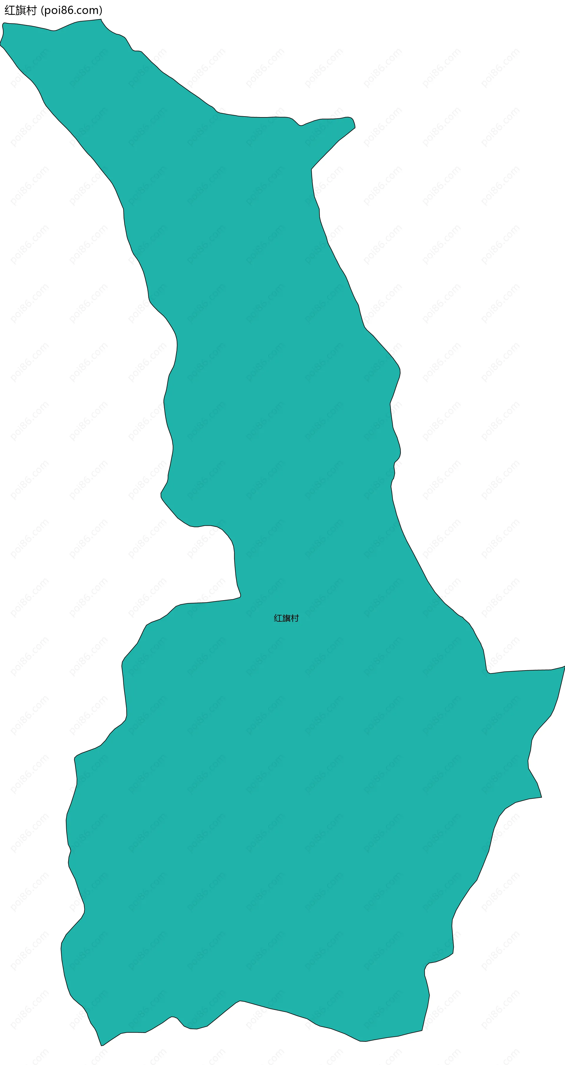 红旗村边界地图