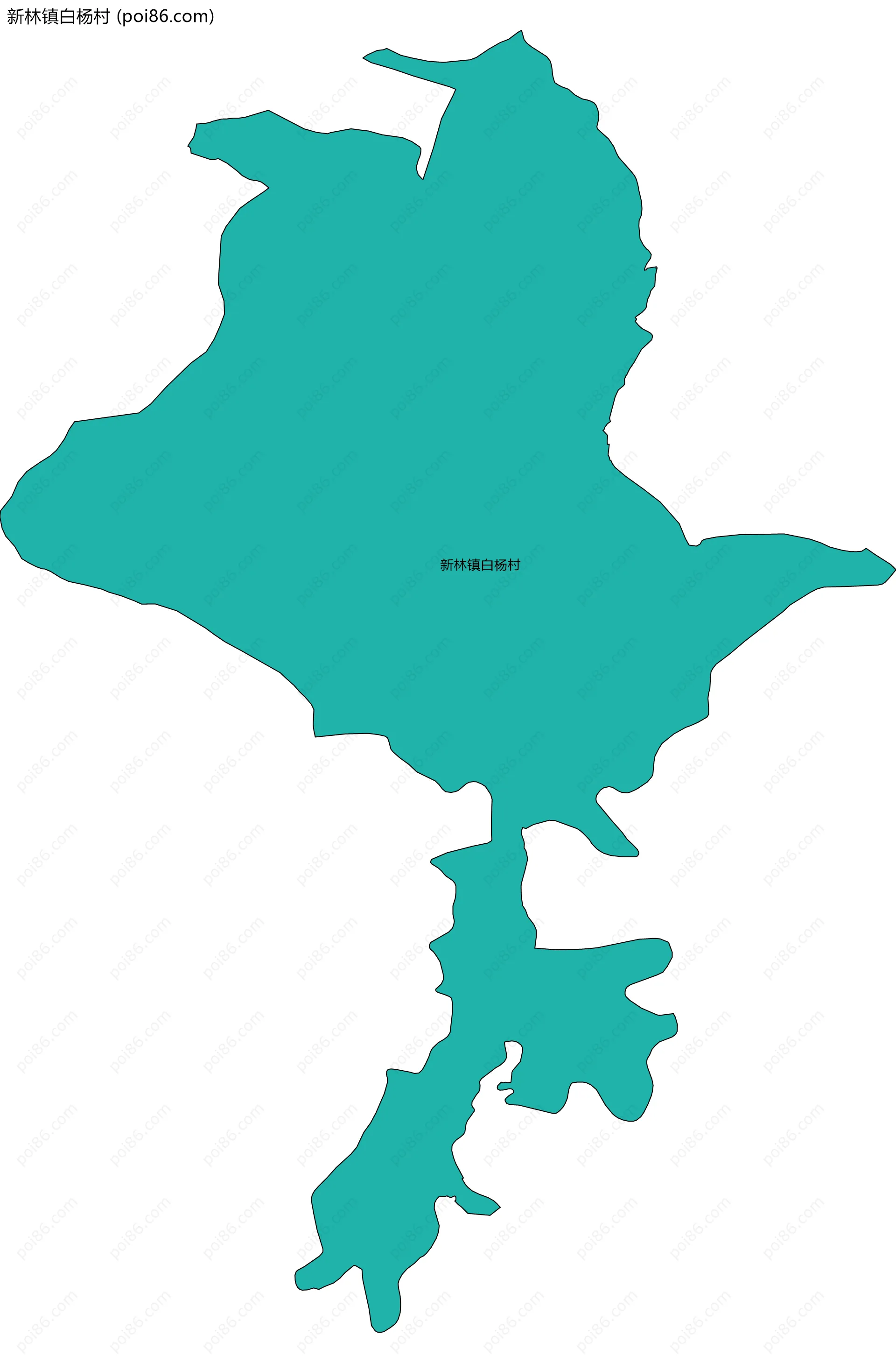 新林镇白杨村边界地图