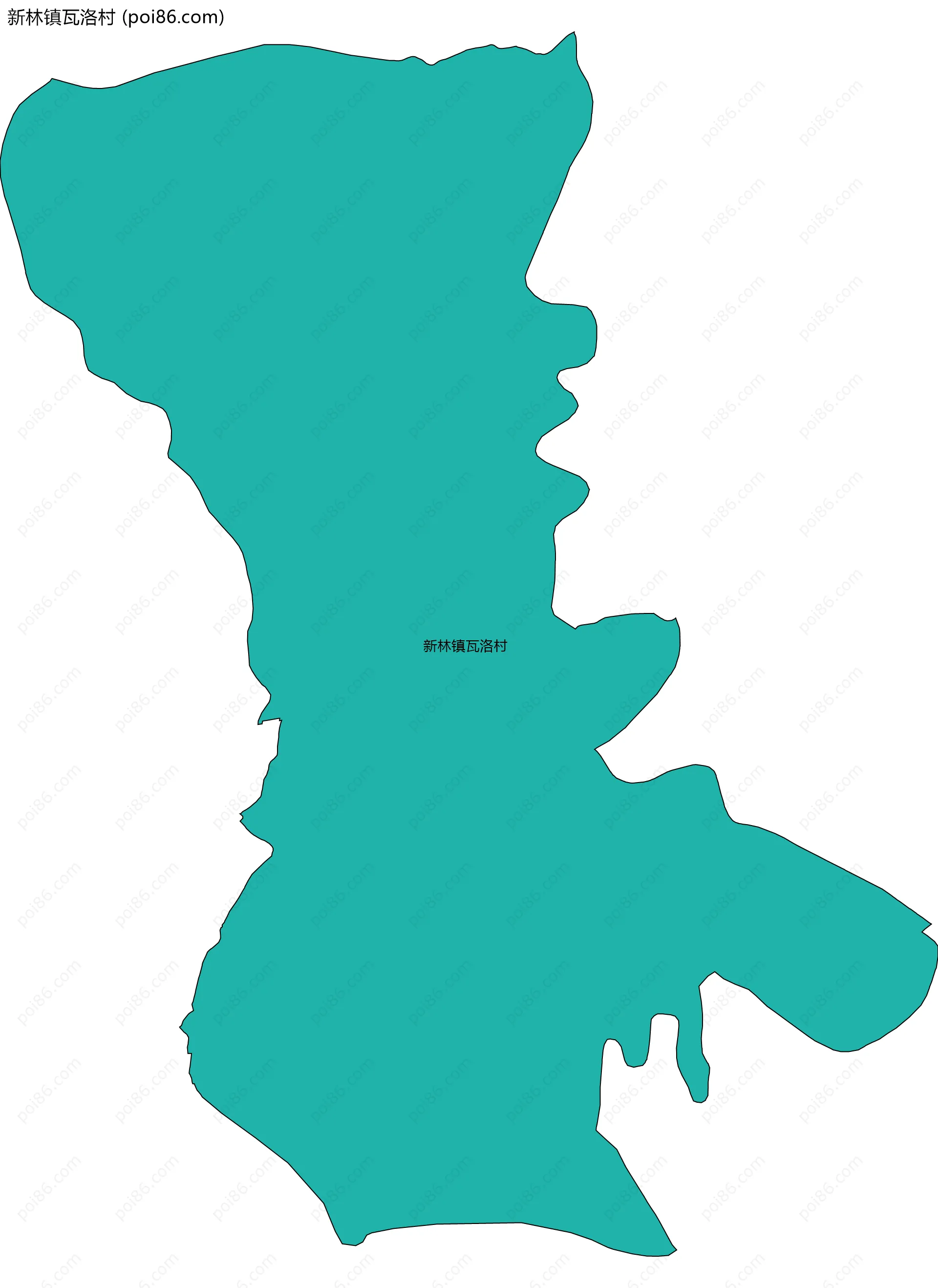 新林镇瓦洛村边界地图