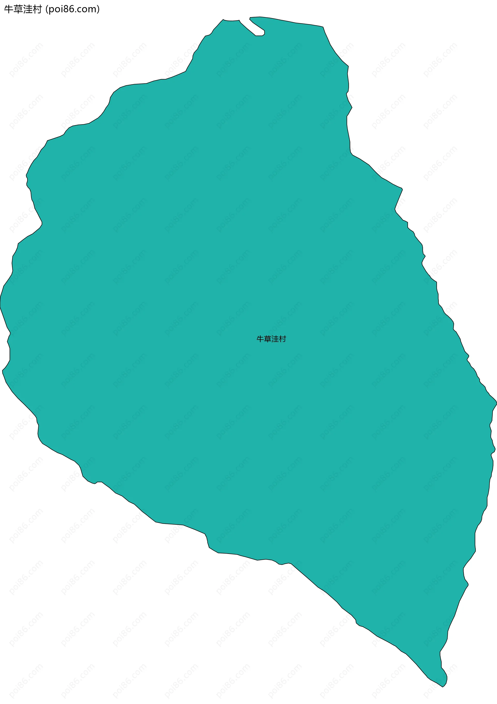 牛草洼村边界地图