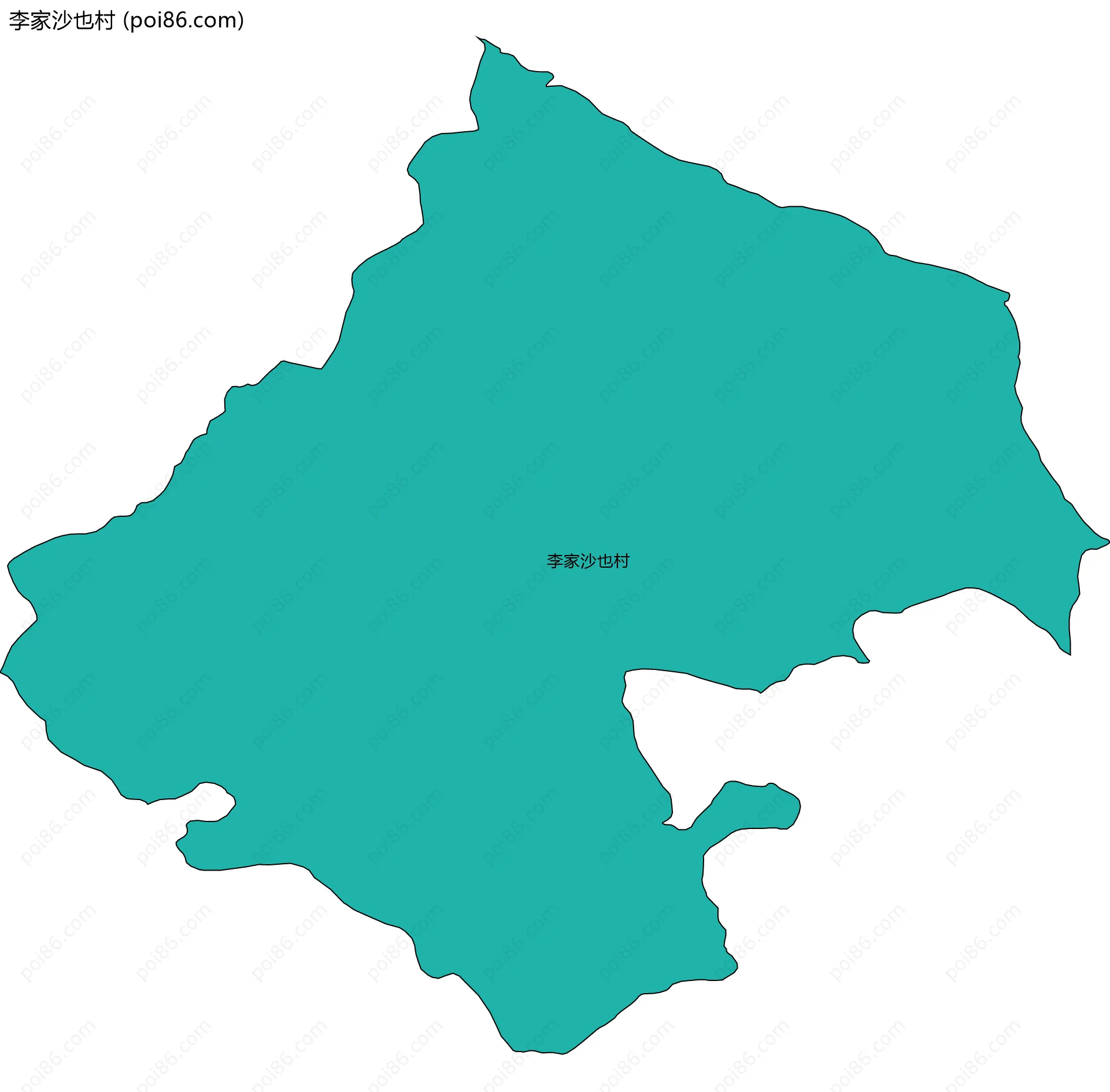 李家沙也村边界地图